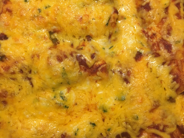 MAKE AHEAD CHEESE ENCHILADA CASSEROLE