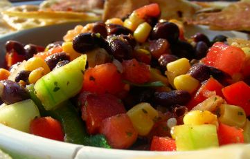 QUICK AND EASY SALSA WITH BLACK BEANS AND CORN