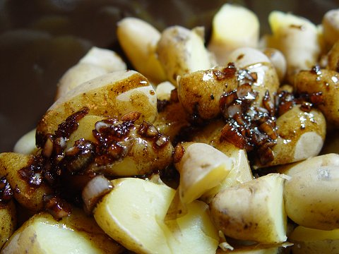 NEW POTATOES WITH BALSAMIC AND SHALLOT BUTTER