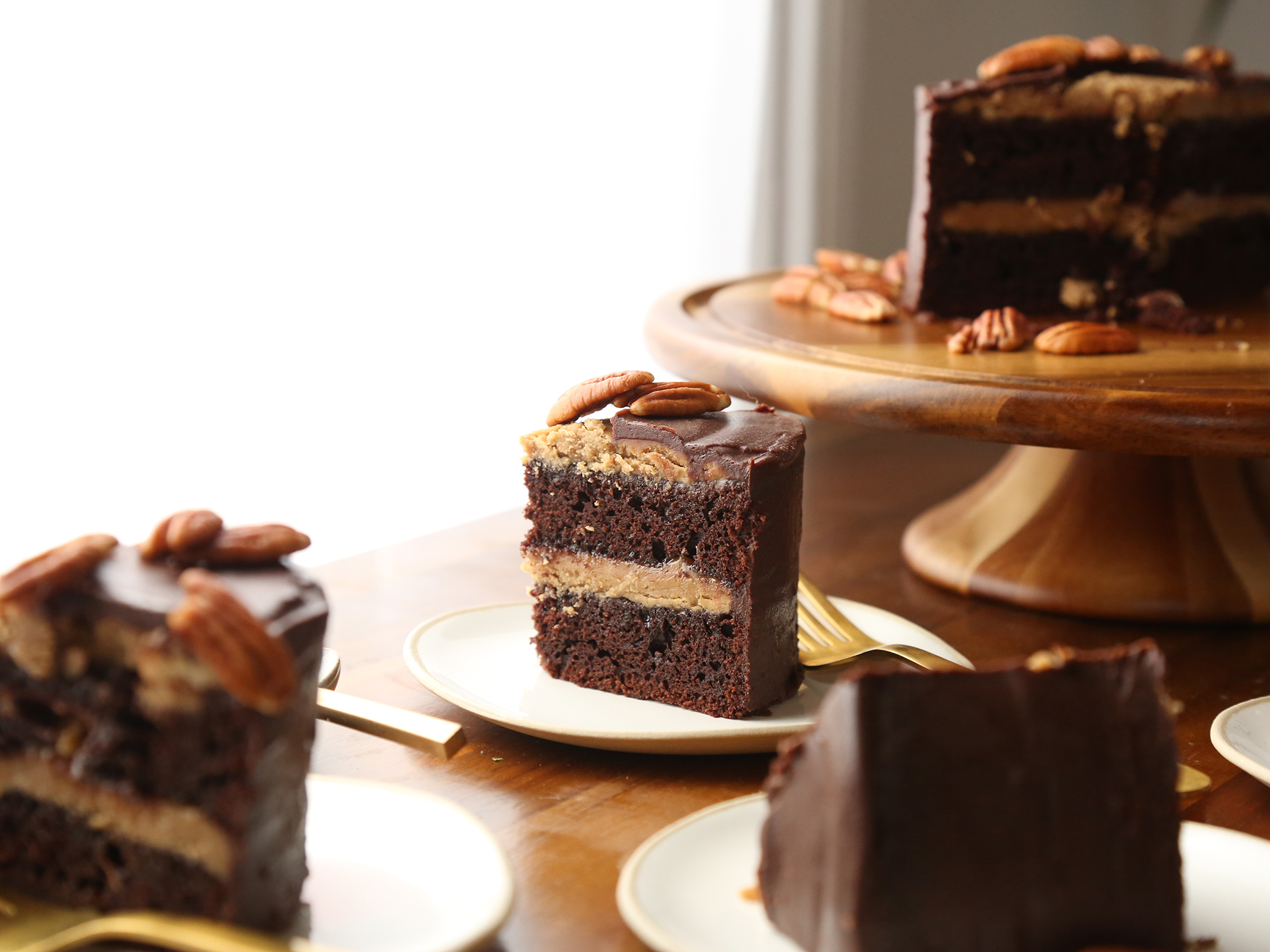 😎 Easy NEW ORLEANS DOUBLE-CHOCOLATE PRALINE-FUDGE CAKE