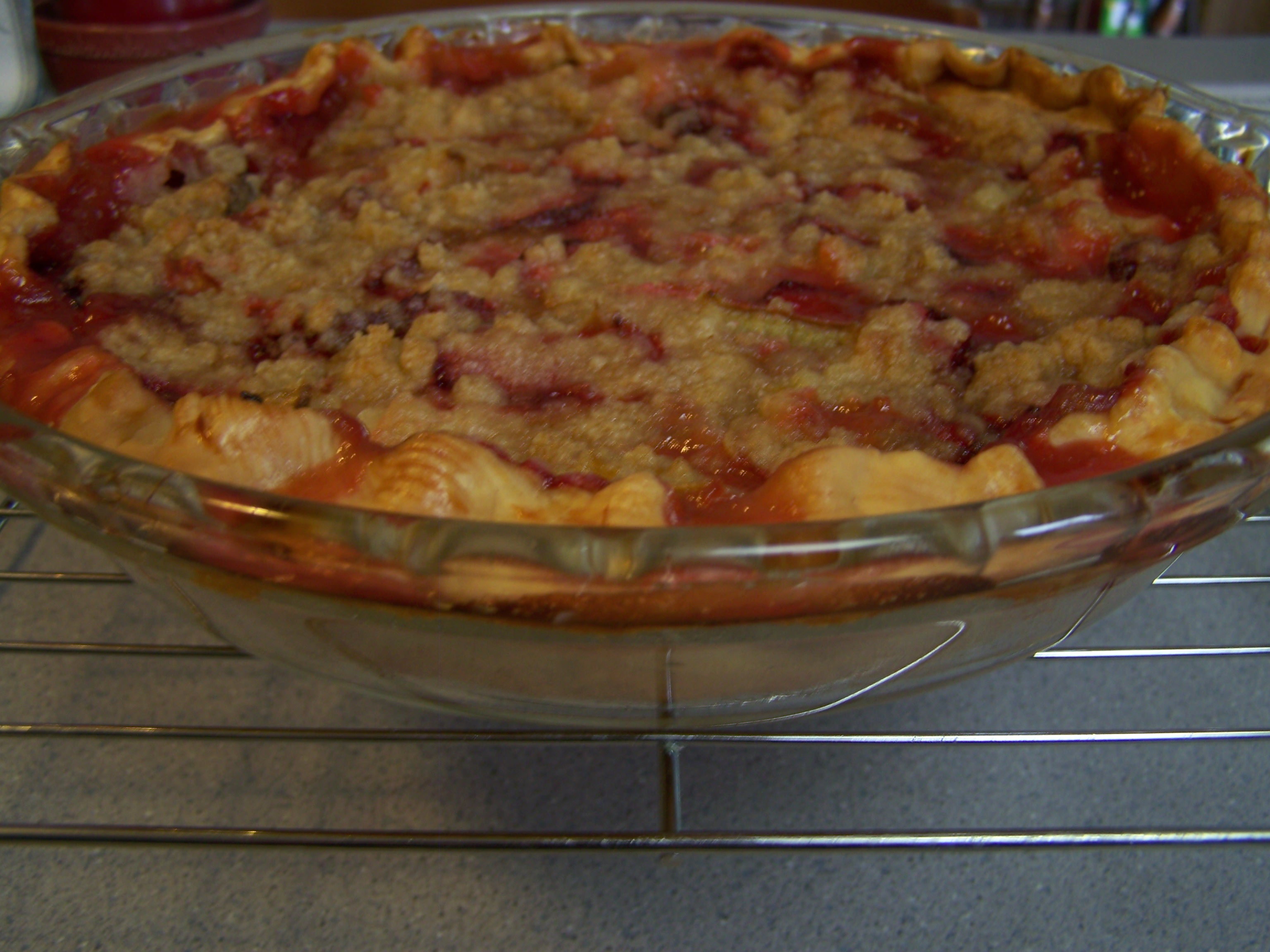 STRAWBERRY RHUBARB CUSTARD PIE