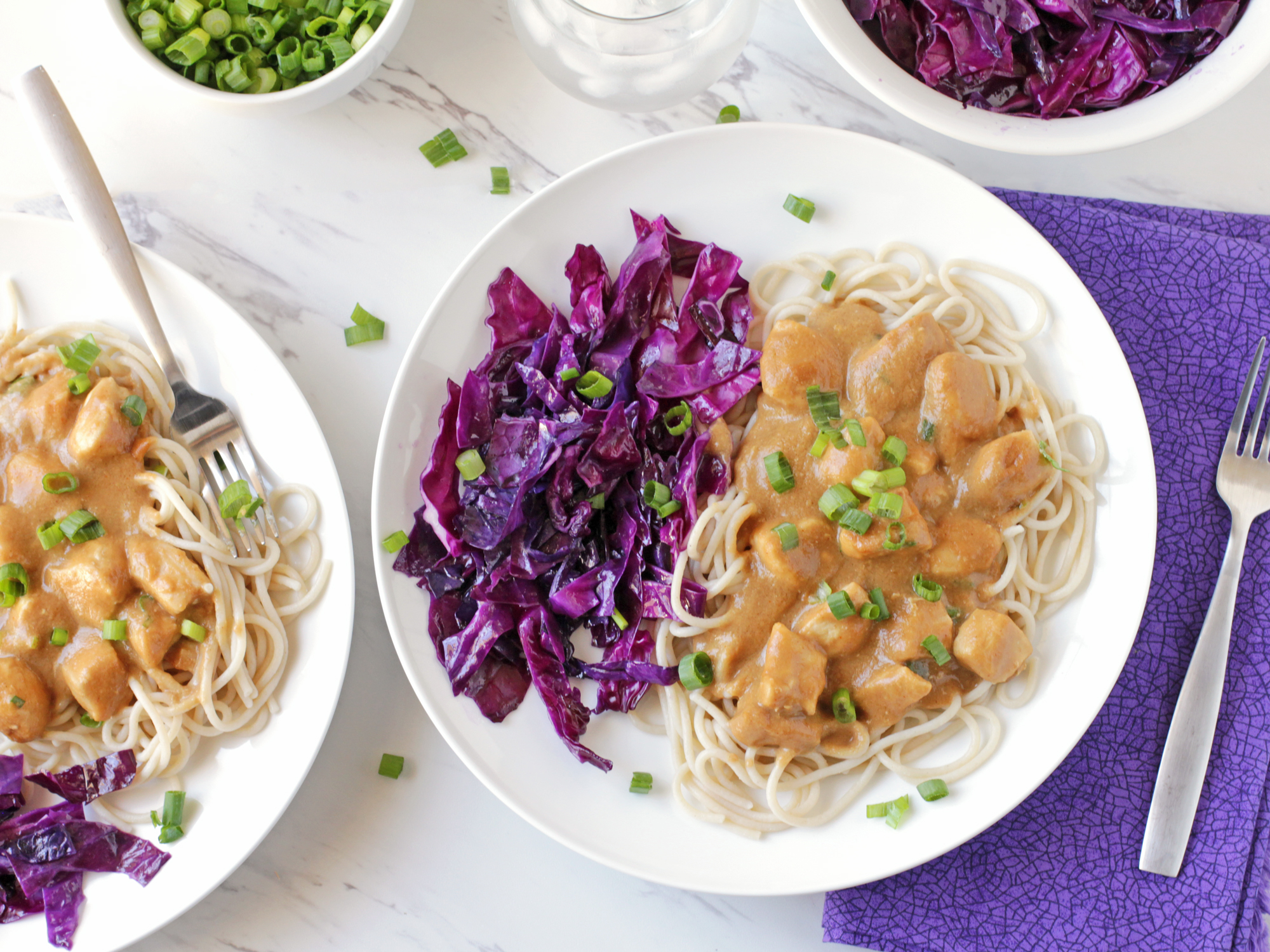 LINGUINE WITH CHICKEN AND PEANUT SAUCE