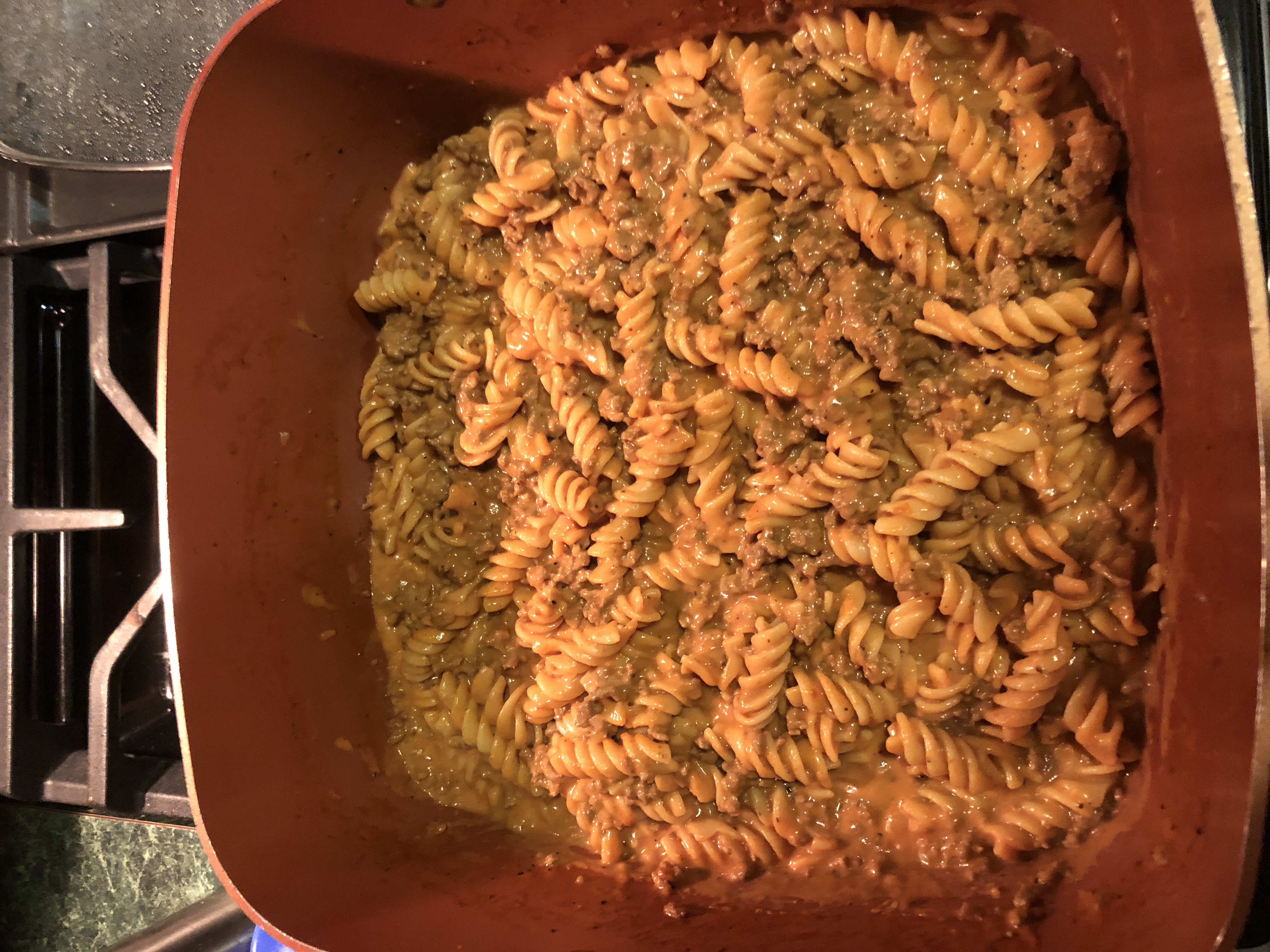 BEEFY SALSA MACARONI AND VELVEETA CHEESE