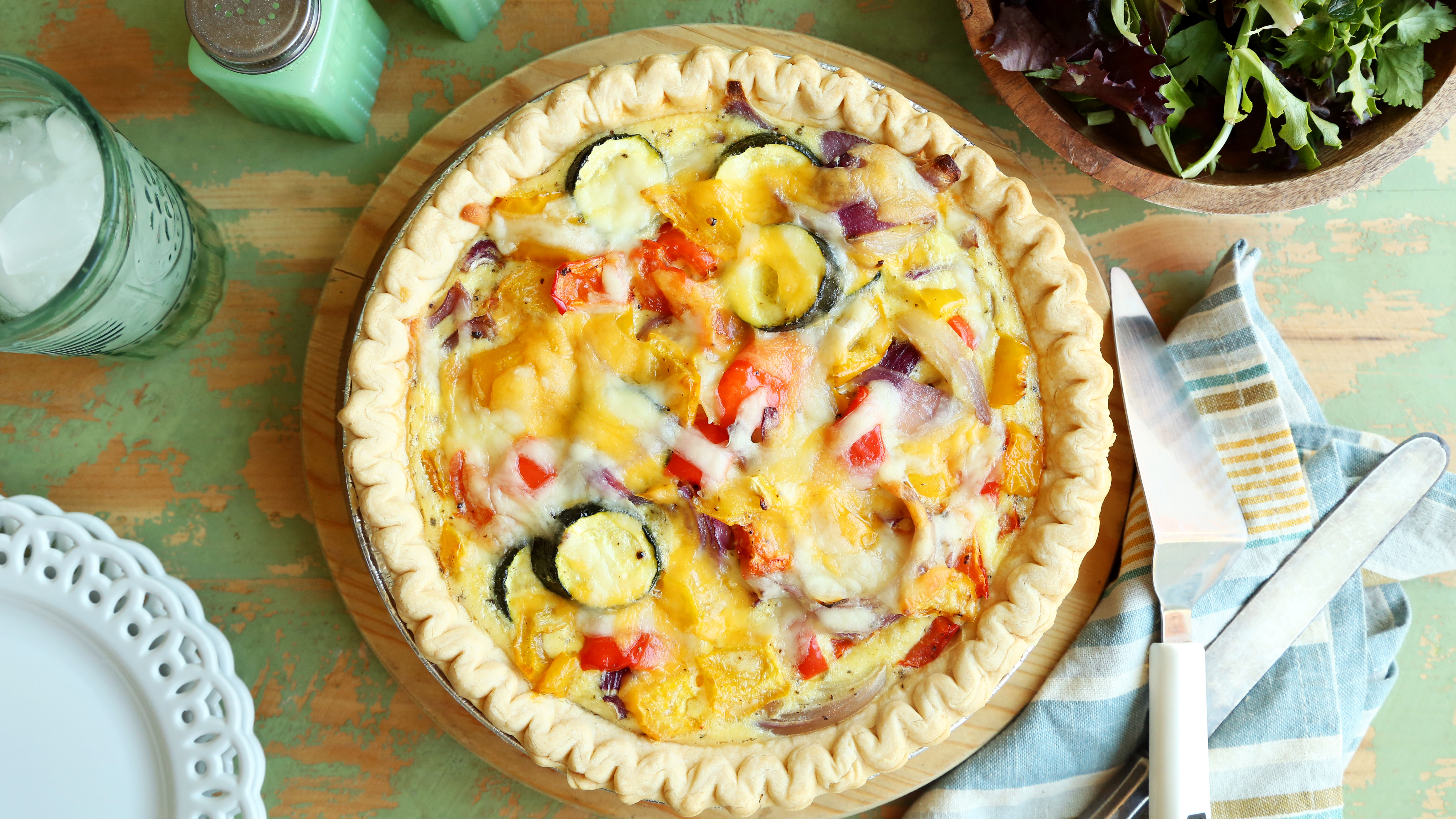 Roasted Vegetable and Gruyere Quiche