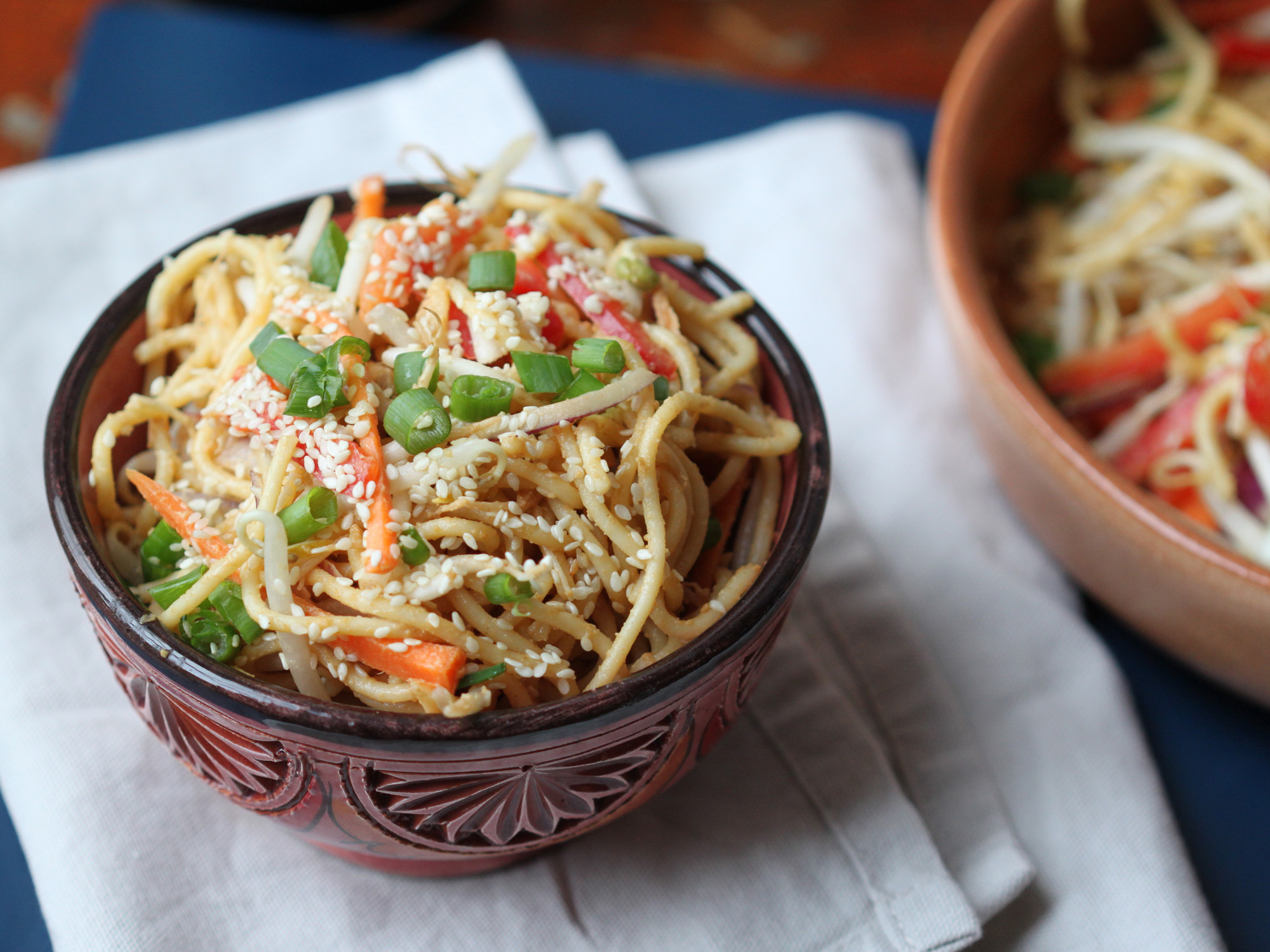 HOT AND COLD THAI SESAME NOODLE SALAD