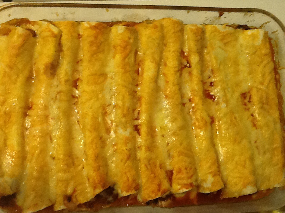 CHEESY BEAN ENCHILADAS