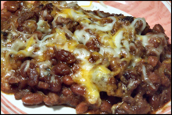 KITTENCAL'S BAKED BEANS AND GROUND BEEF CASSEROLE