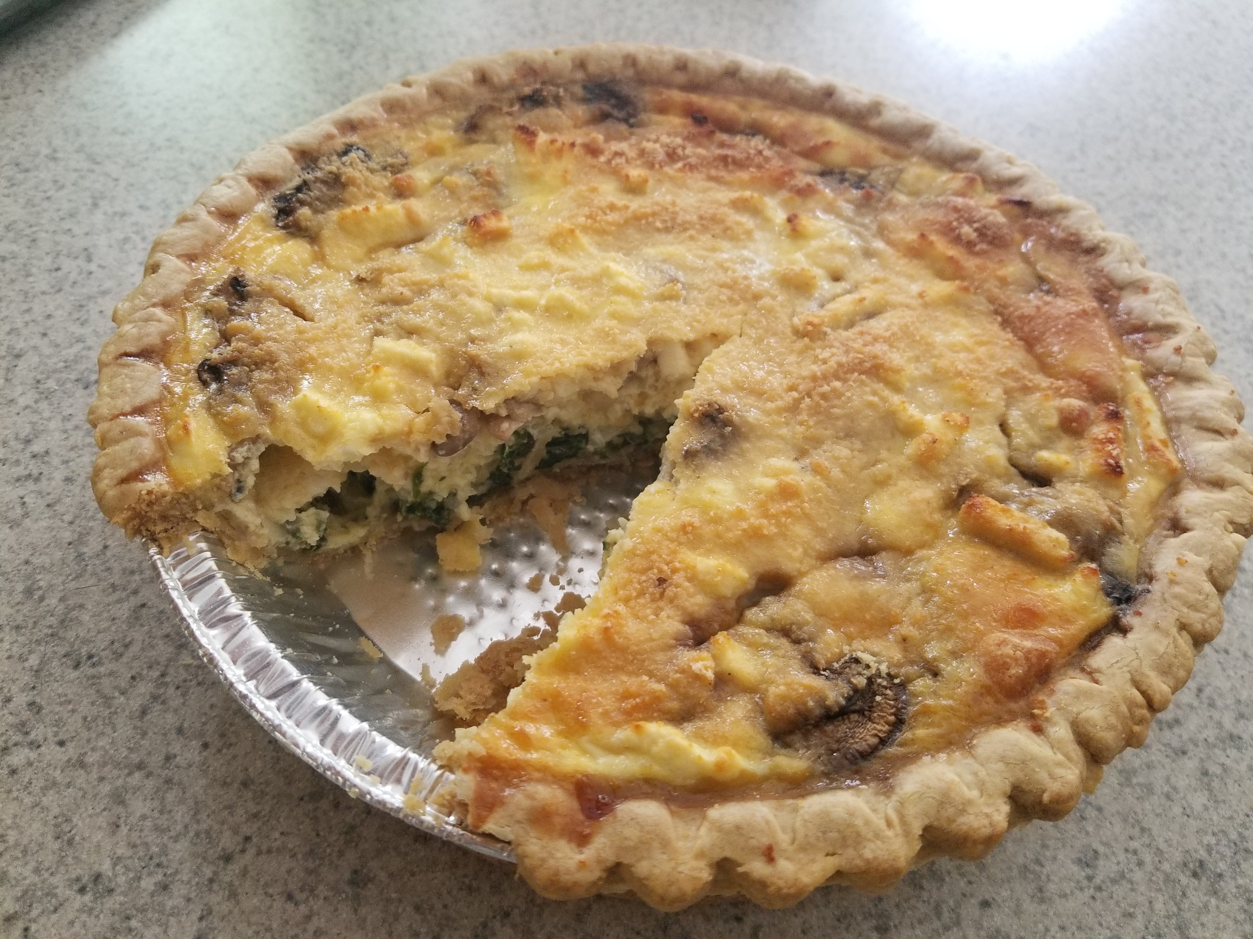 SPINACH MUSHROOM CHEESY QUICHE