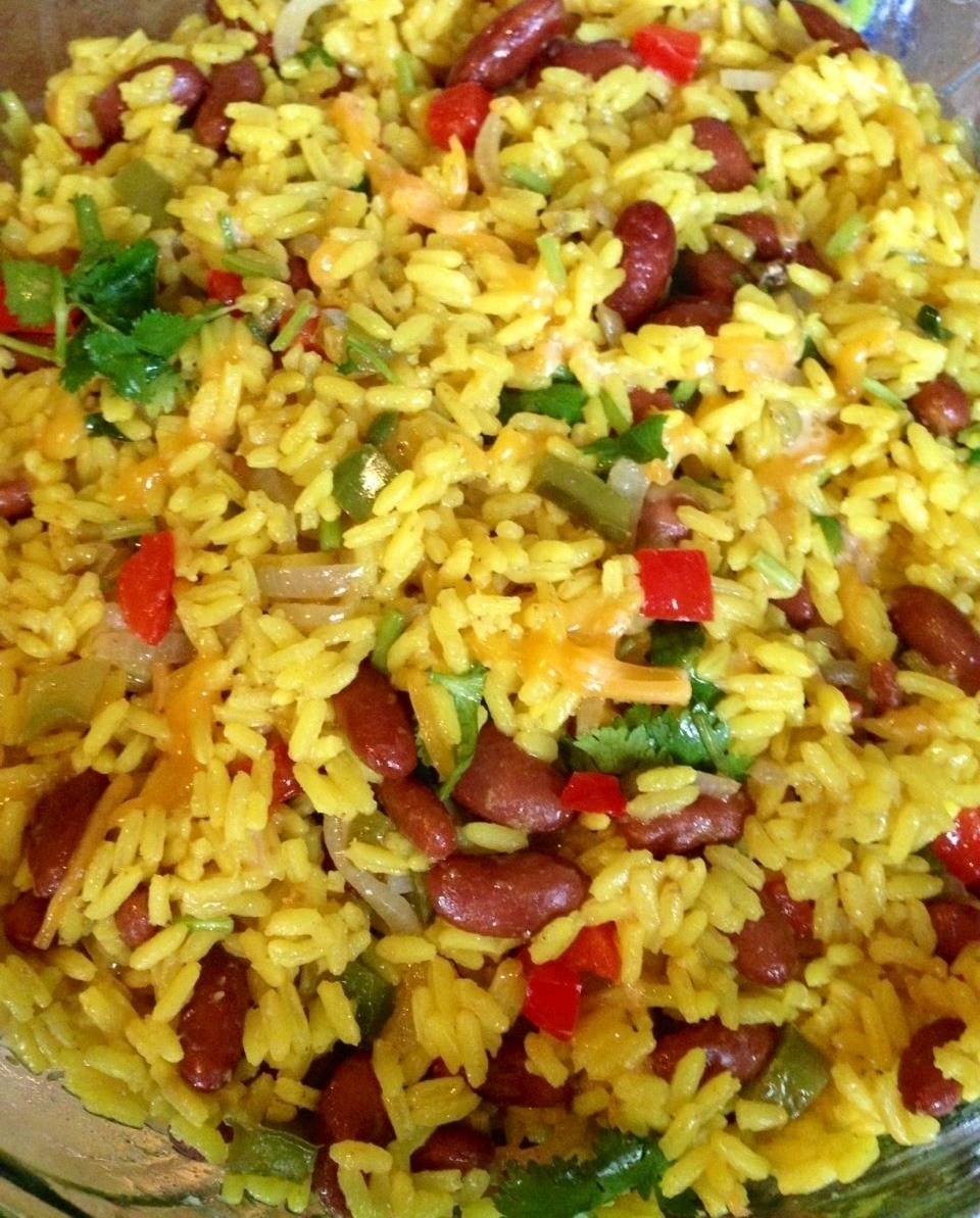 MEXICAN YELLOW RICE AND BLACK BEANS