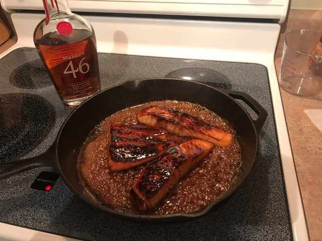 SALMON WITH BOURBON AND BROWN SUGAR GLAZE