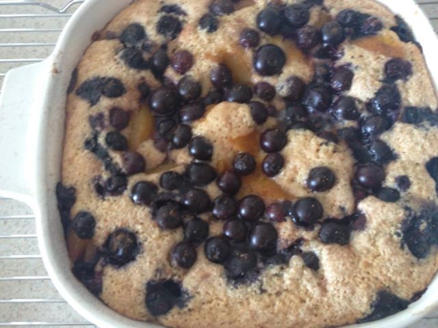 Sour Cream Fresh Blueberry Peach Cobbler Recipe Dessert Food Com