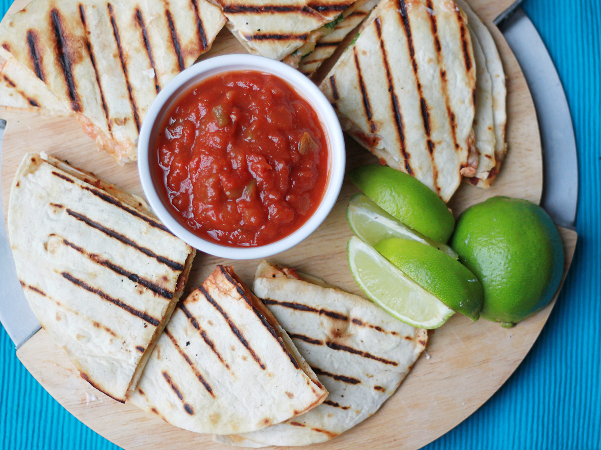 GRILLED CHIPOTLE-CHICKEN QUESADILLAS