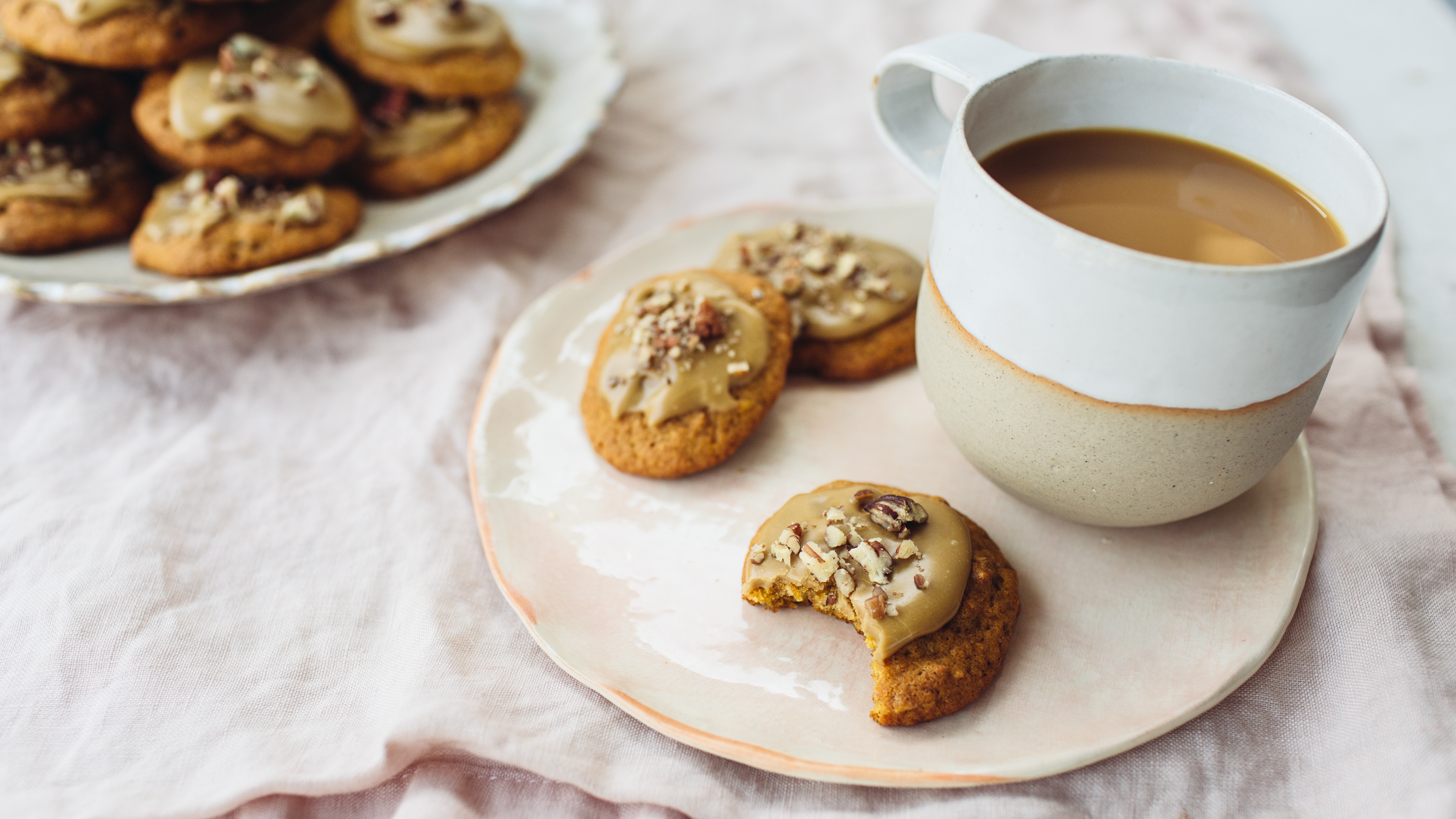 NANNY'S PUMPKIN COOKIES WITH MAPLE PENUCHE FROSTING