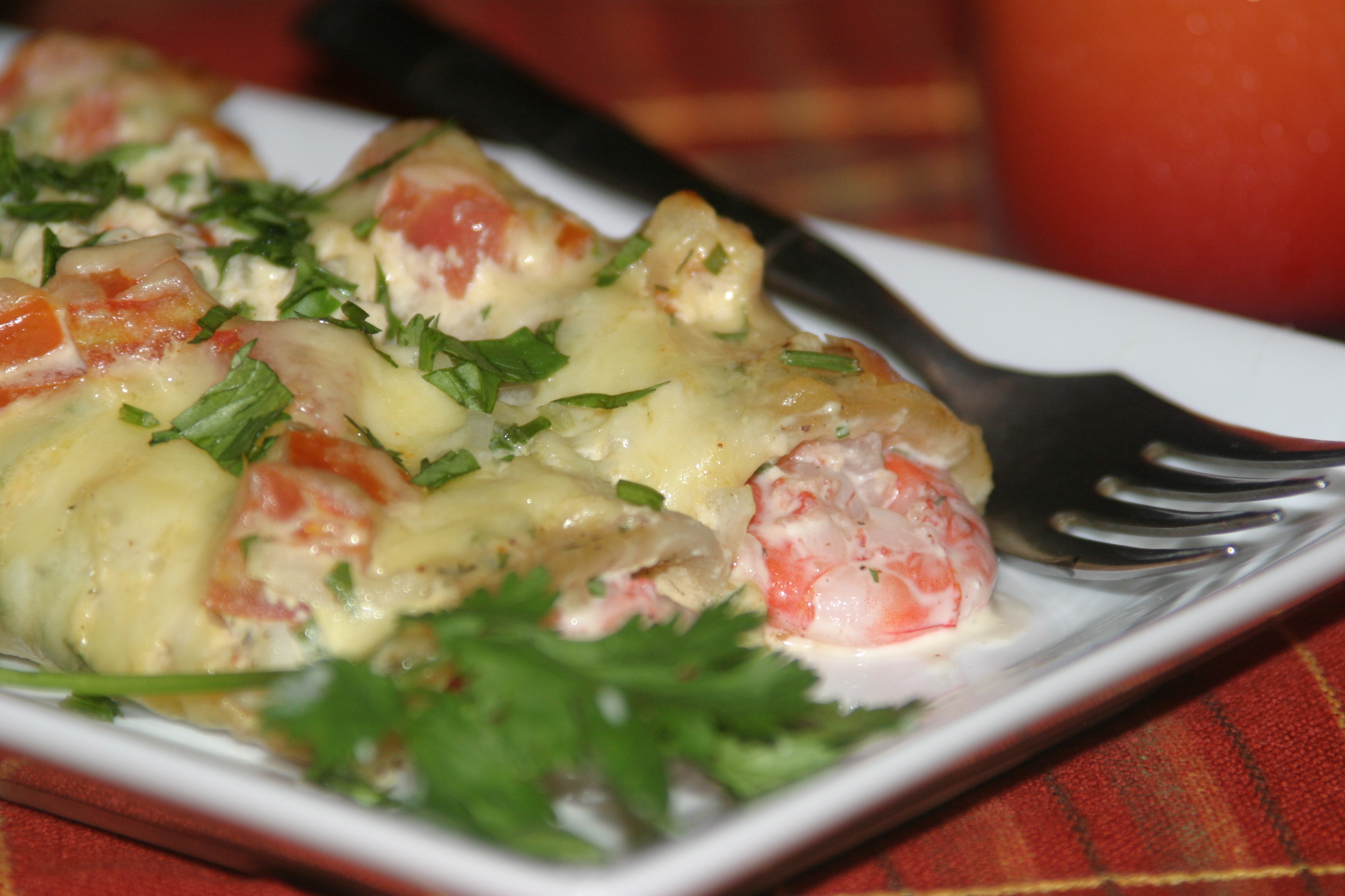 Roasted Shrimp Enchiladas With Jalapeno Cream Sauce Recipe Food Com