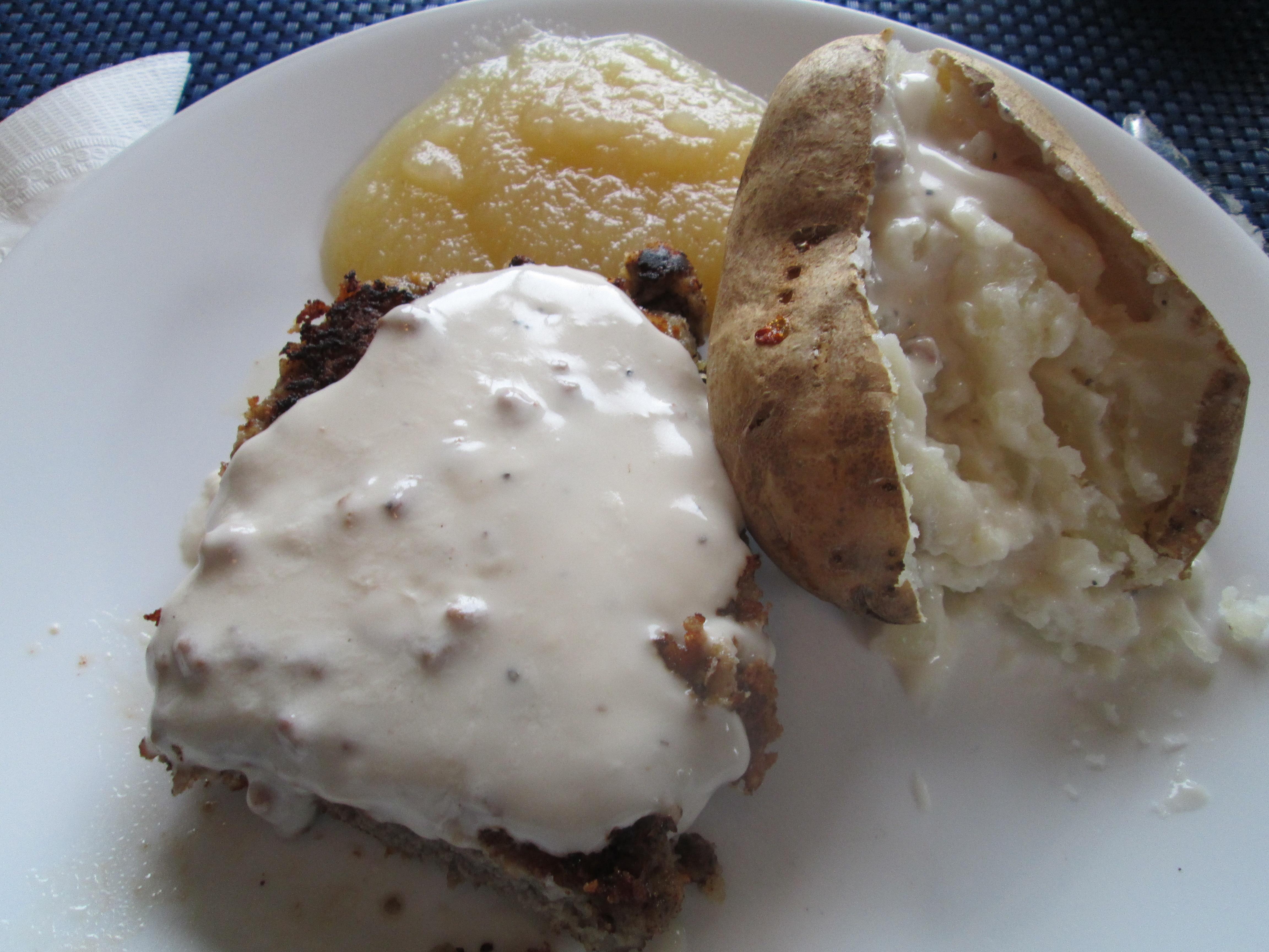 CHICKEN-FRIED STEAK (CHICKEN WITH CREAMY GRAVY)