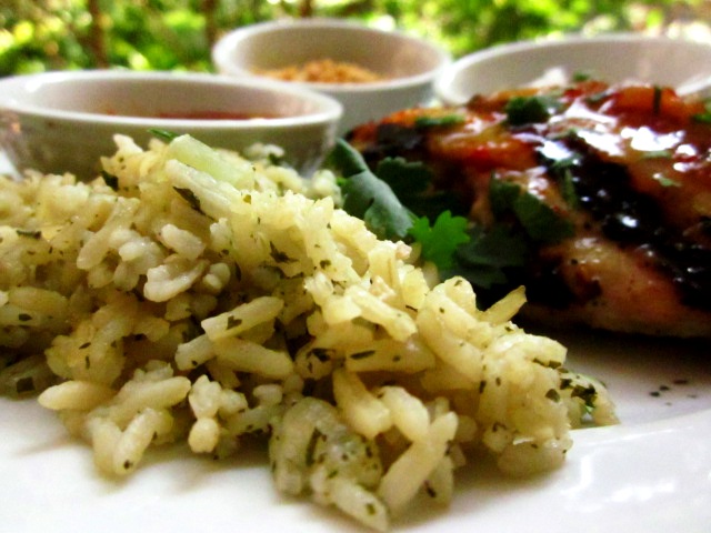 JASMINE RICE WITH GARLIC, GINGER, AND CILANTRO