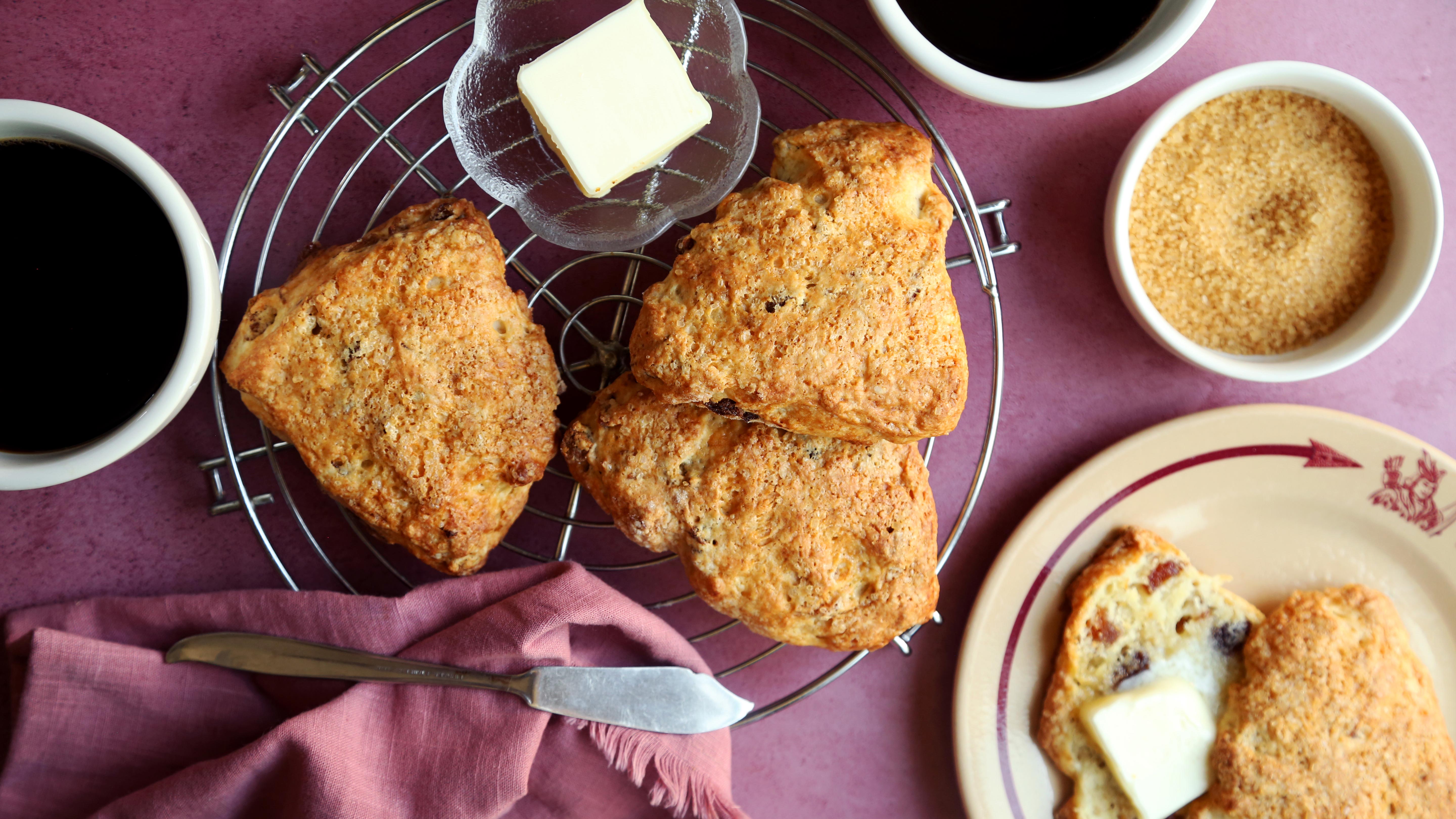 Fresh Peach Scones - Peanut Blossom