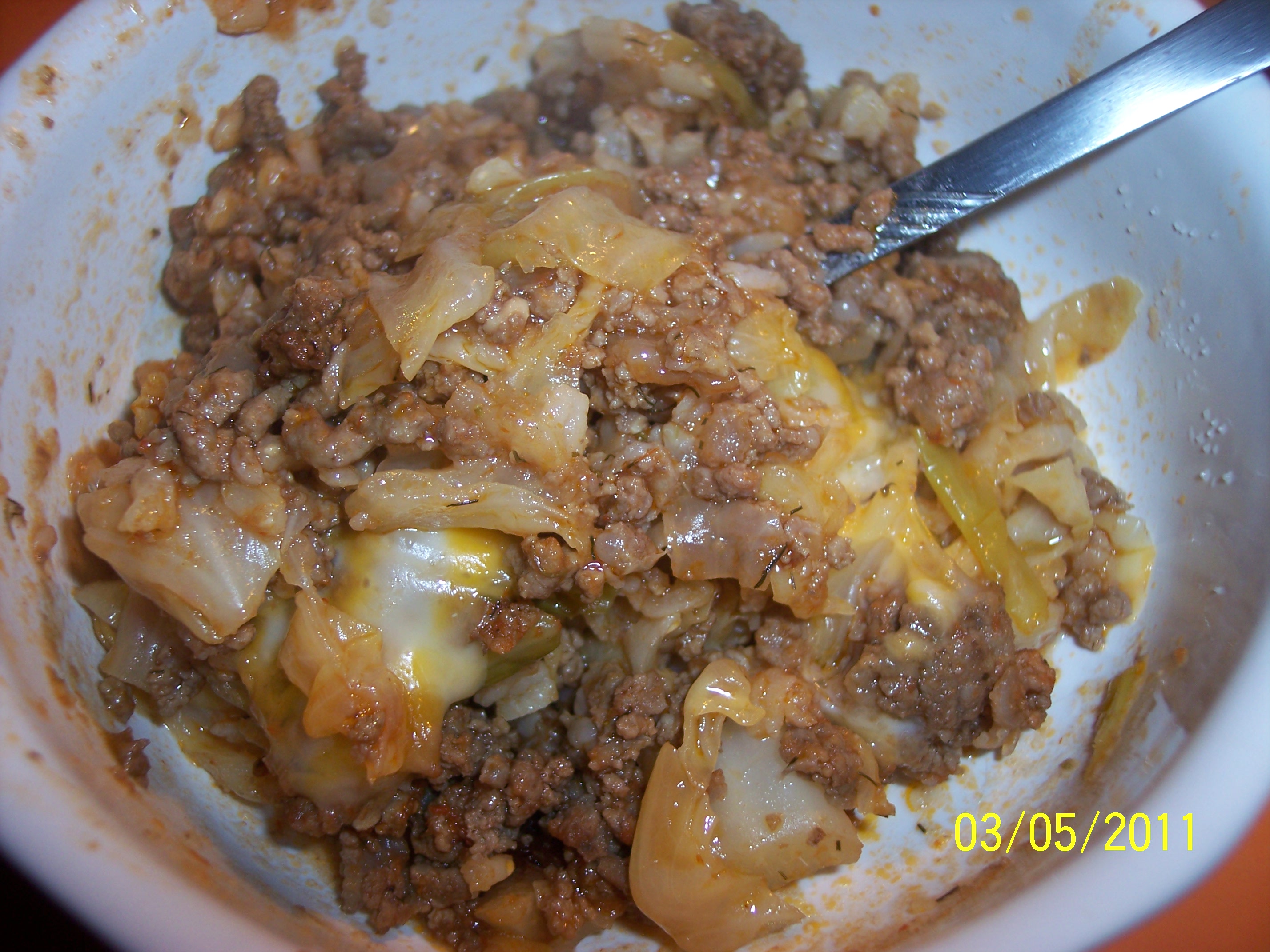 CABBAGE BEEF CASSEROLE (WW 5 POINTS)