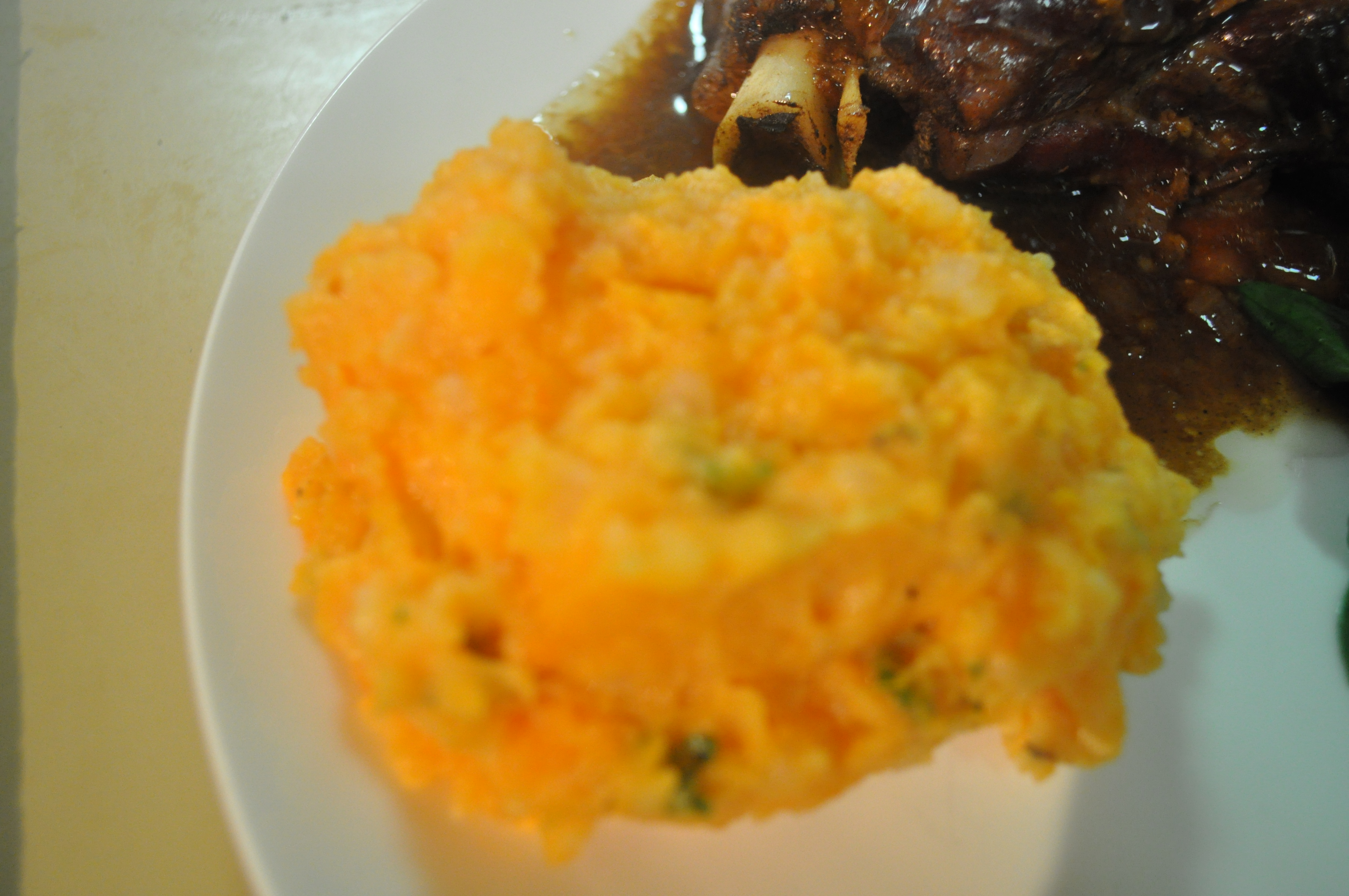 MASHED SWEET AND RUSSET POTATOES WITH HERBS