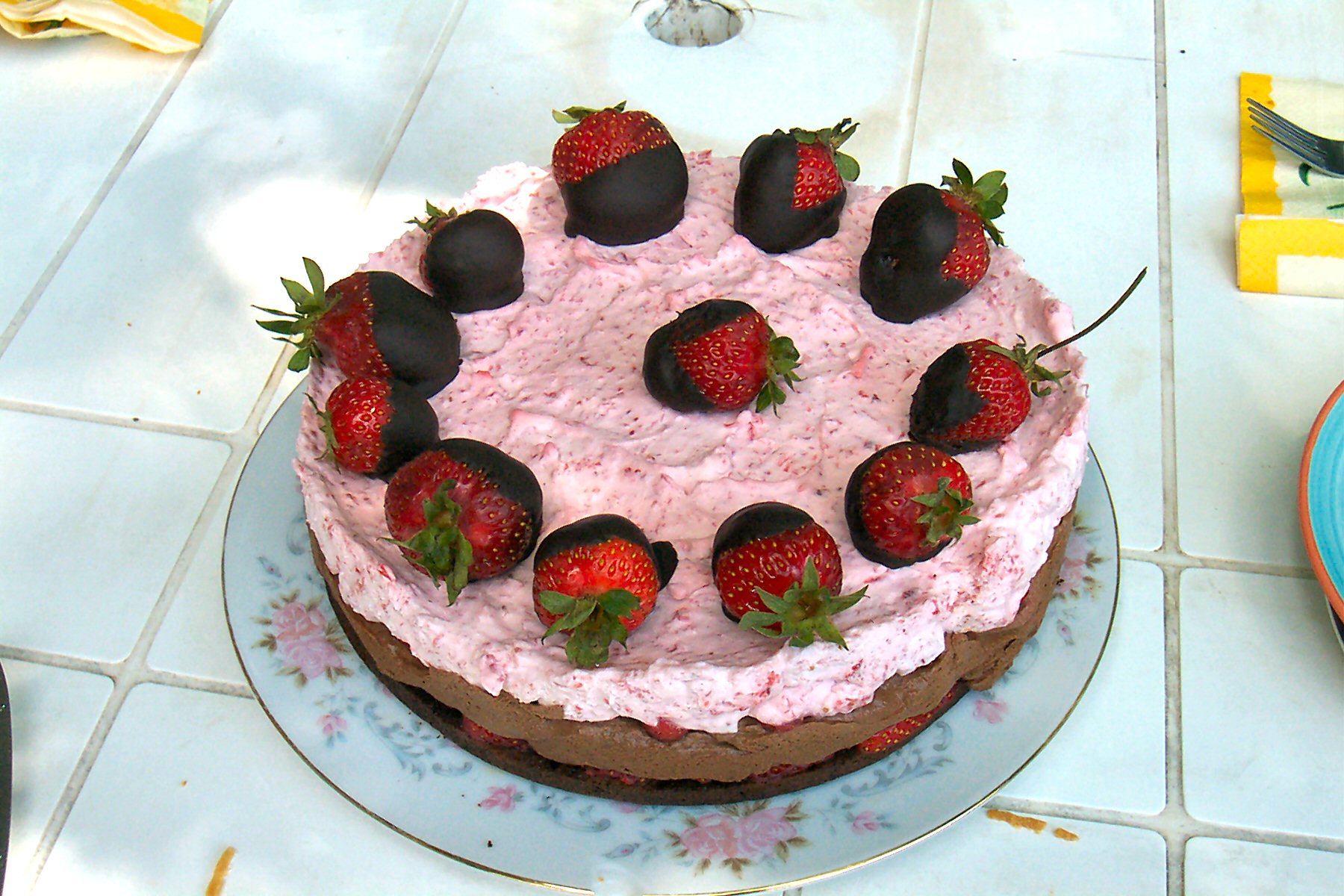 Chocolate Strawberry Mousse Cake Trellis Restaurant Recipe Food Com