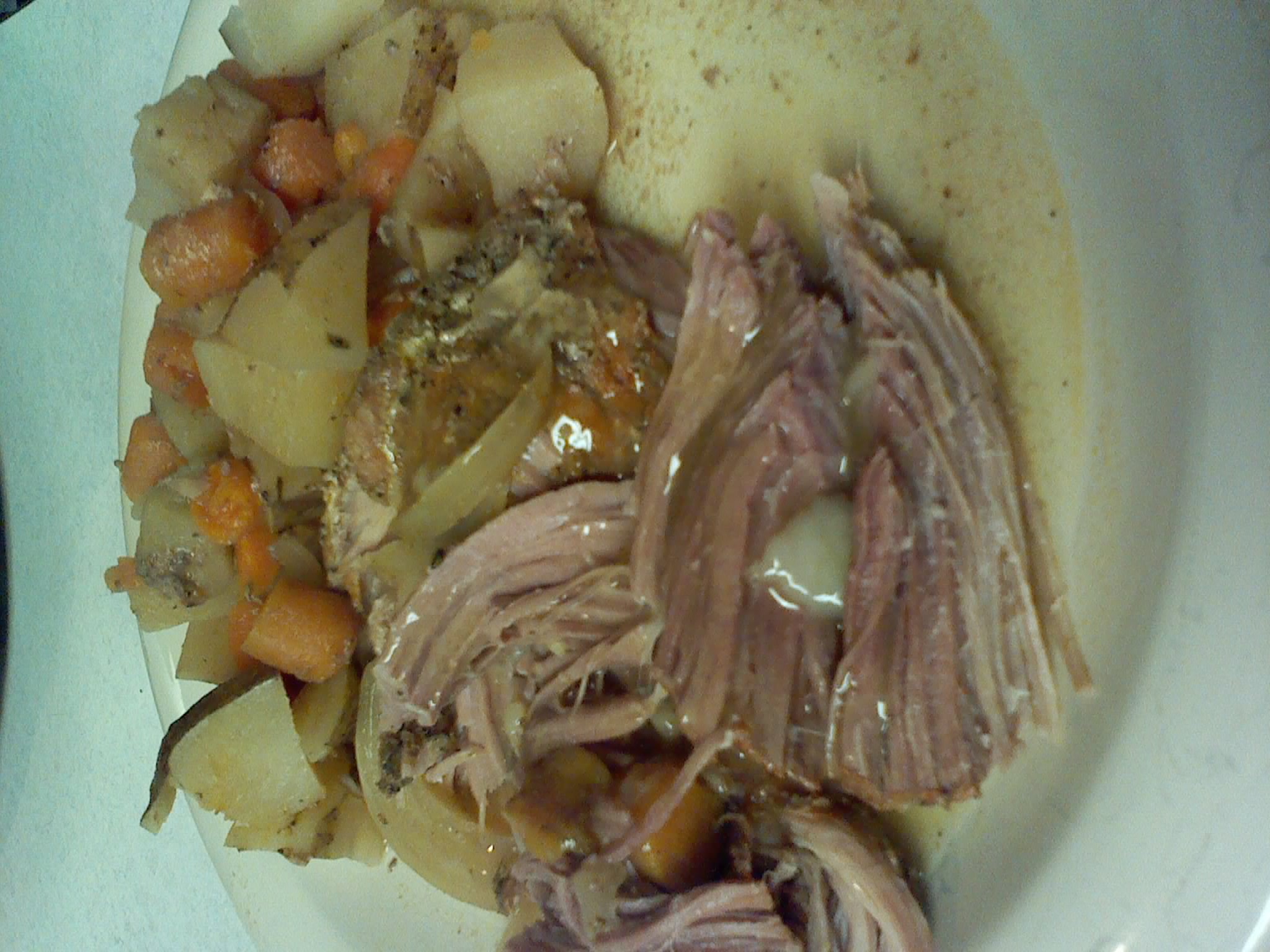 CROCK POT PORK ROAST, POTATOES, AND CARROTS