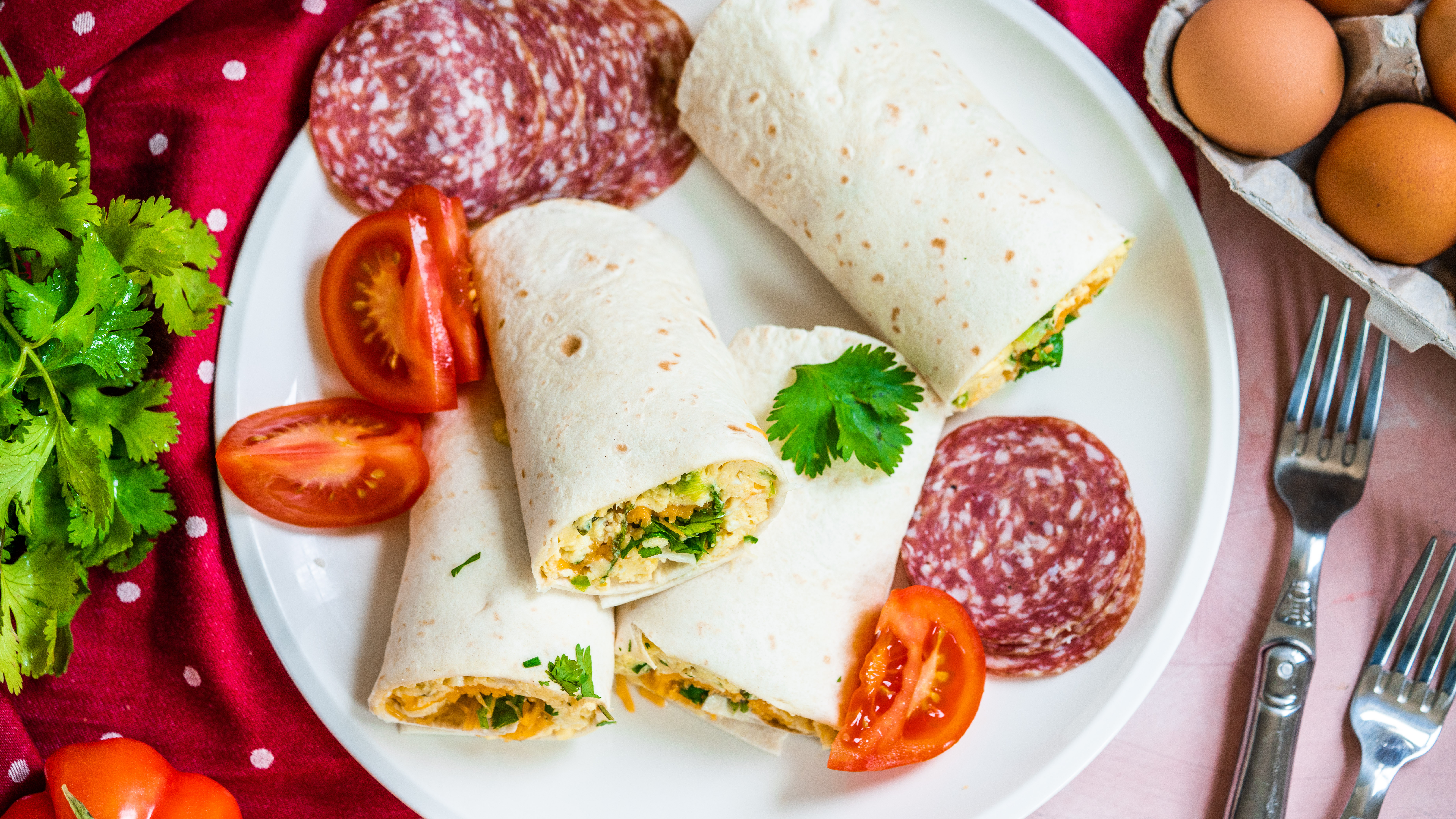 Scrambled Egg Tortilla Wraps
