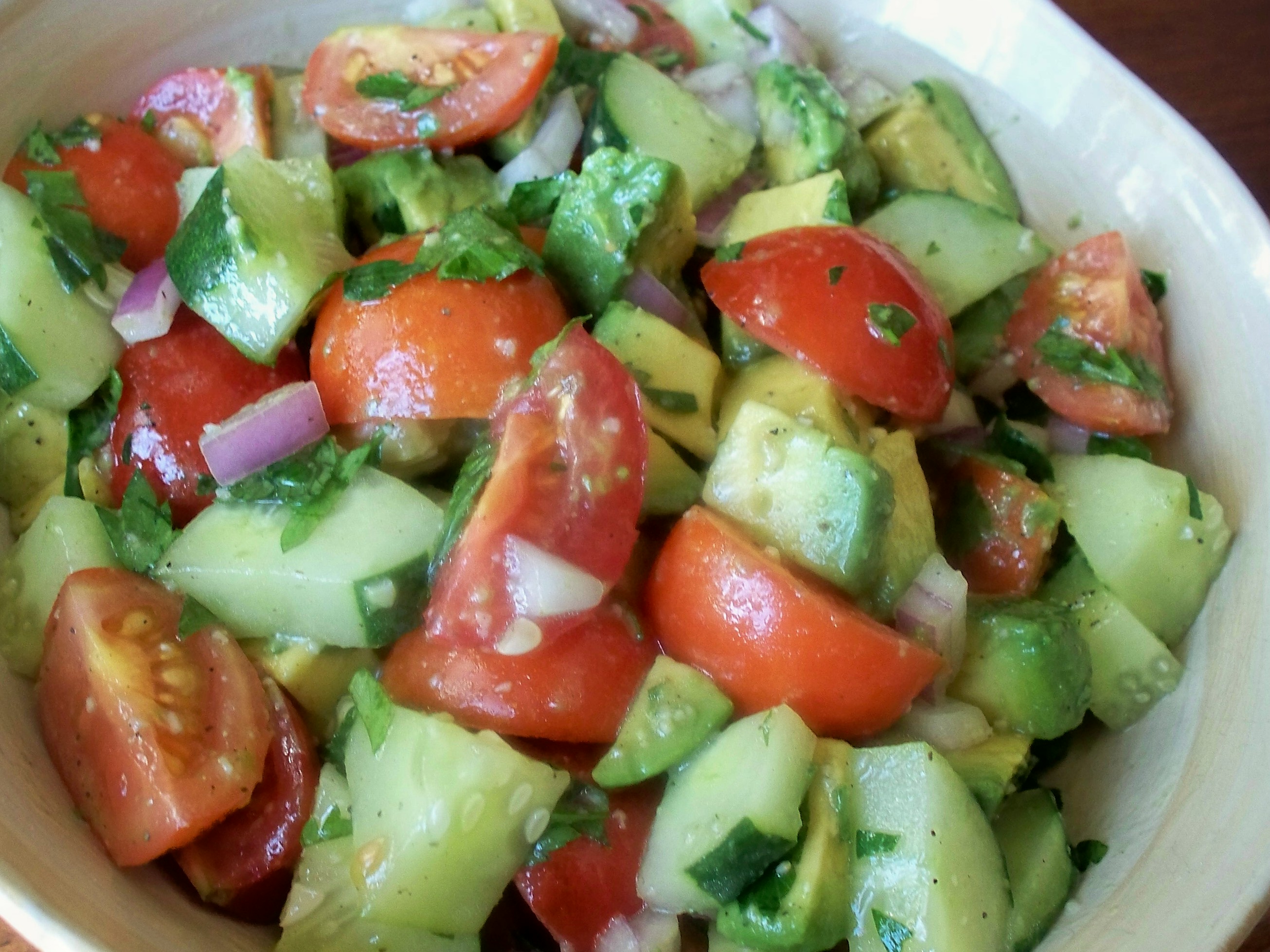 Cucumber, Tomato, Avocado Salad Recipe 