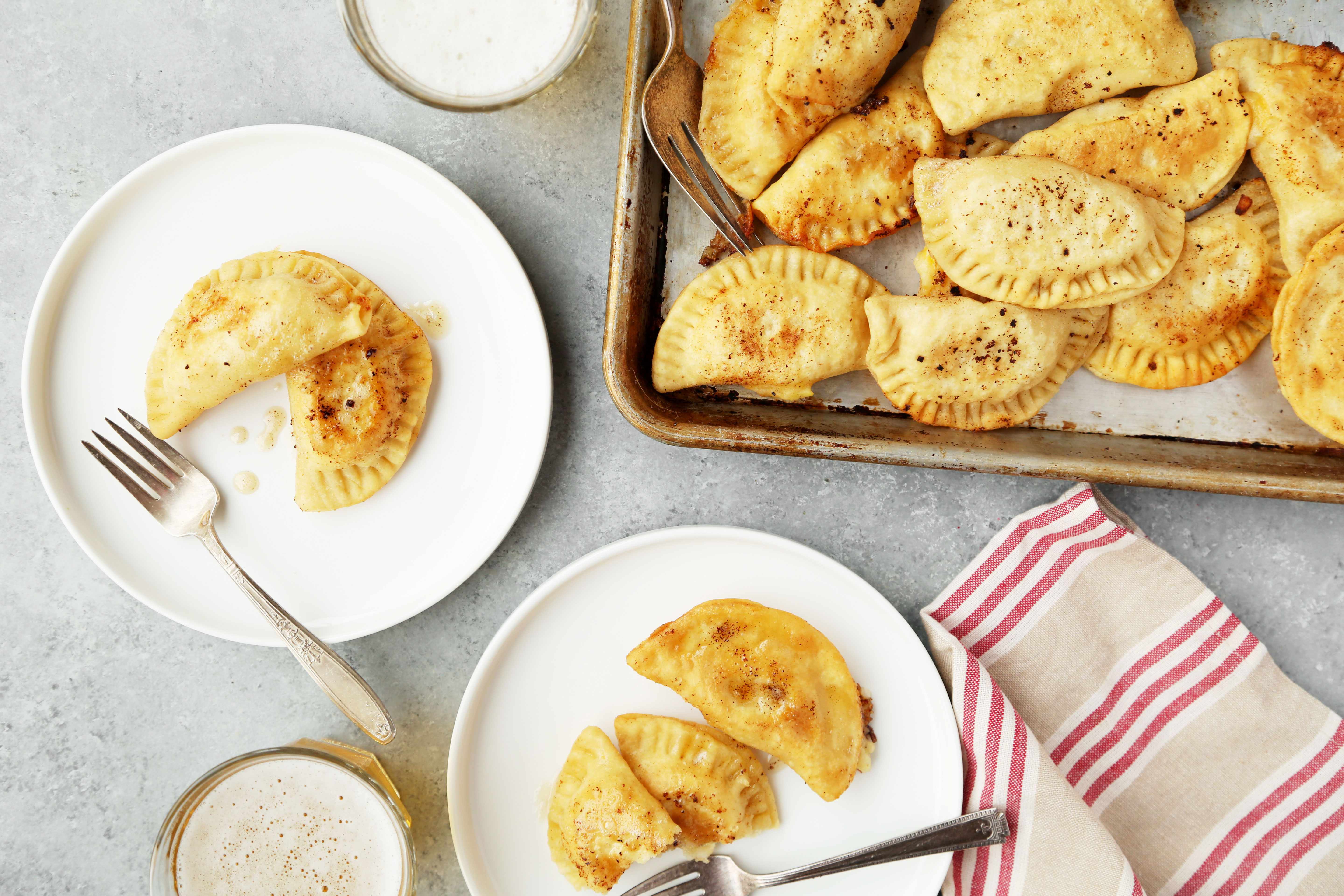 First time making pierogi. Mix of potato & cheese, meat & strawberry pierogi  for dessert. : r/FoodPorn