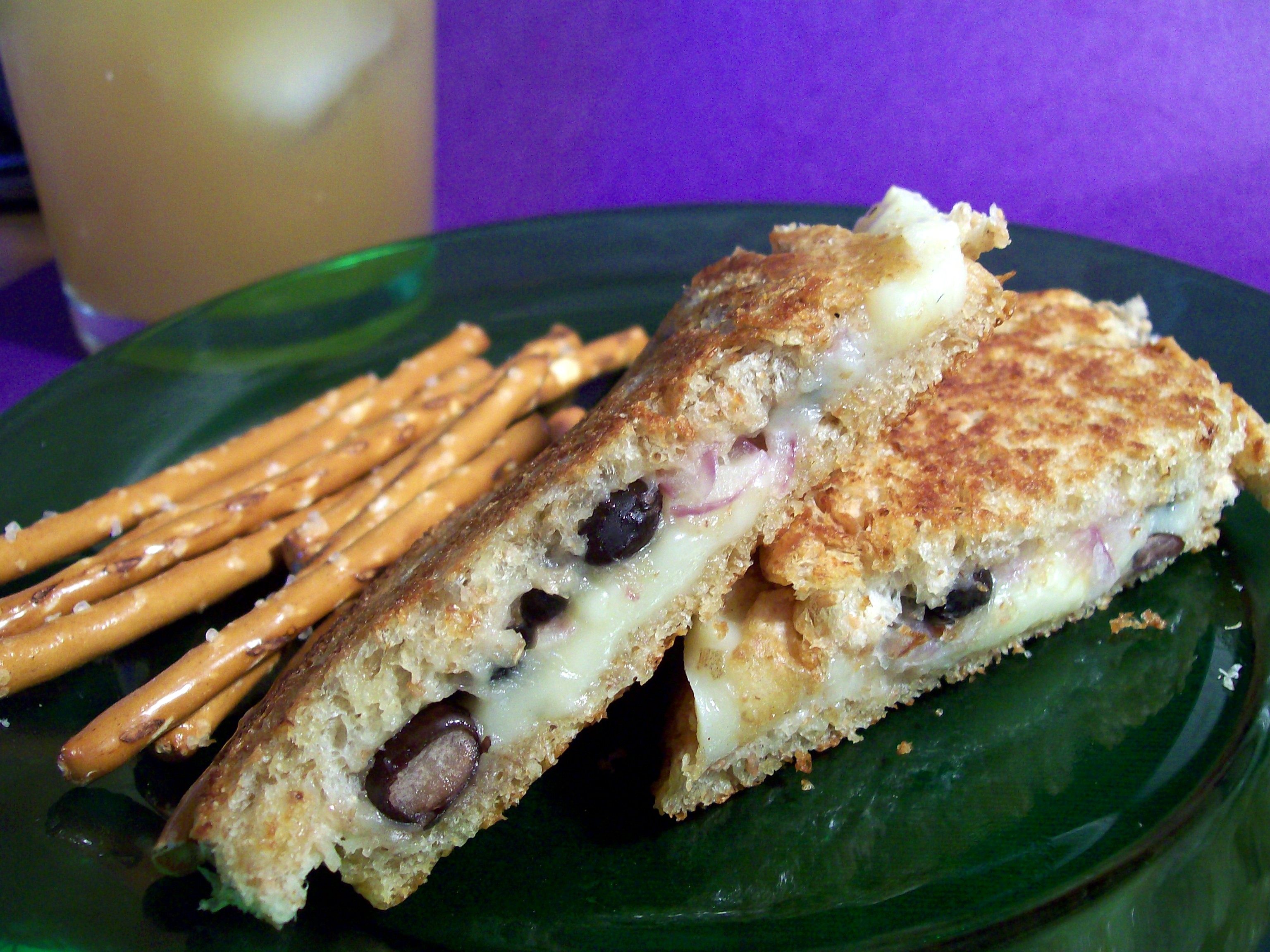 BABS' BLACK BEAN GRILLED CHEESE SANDWICH