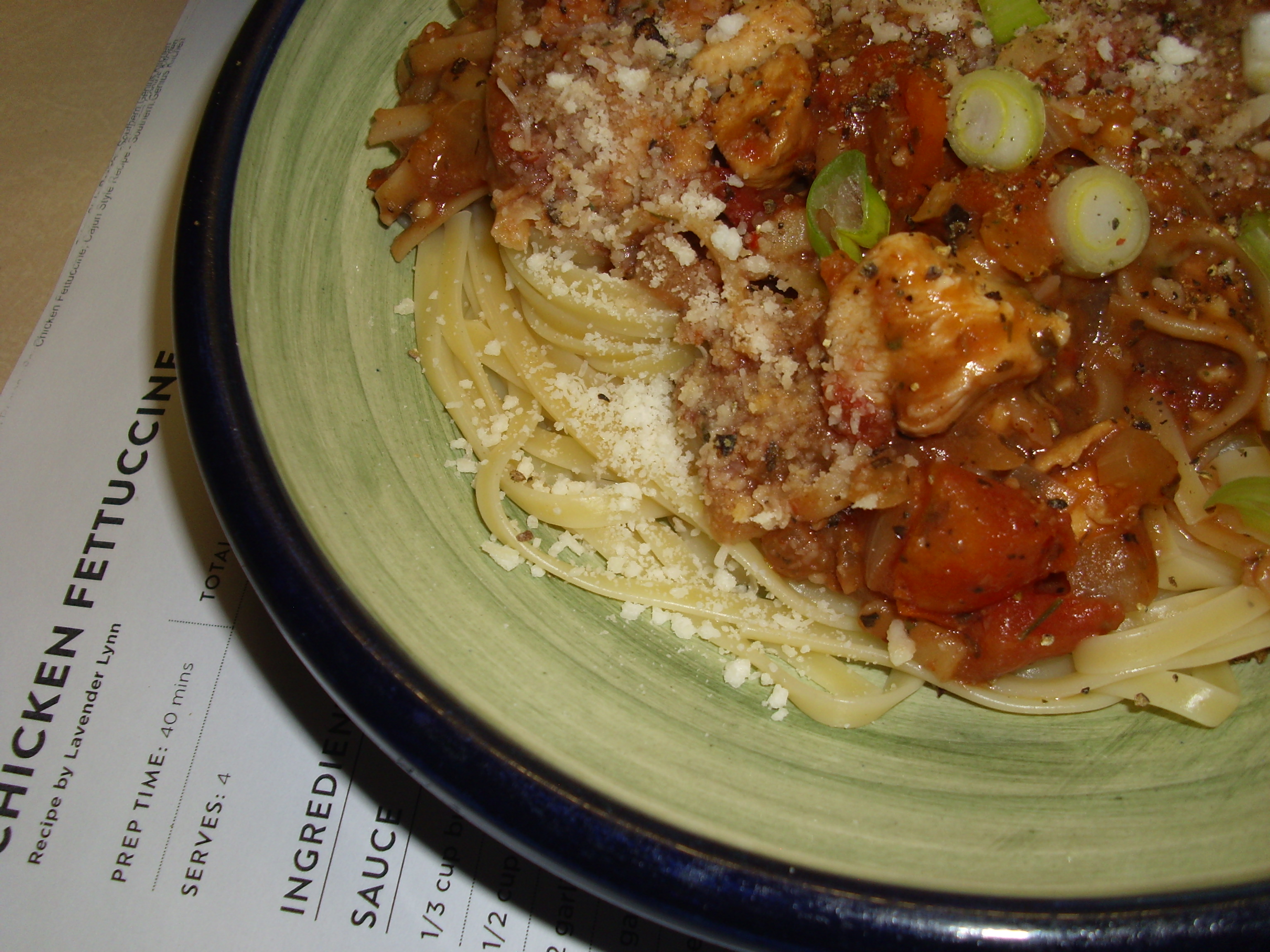 CHICKEN FETTUCCINE, CAJUN STYLE