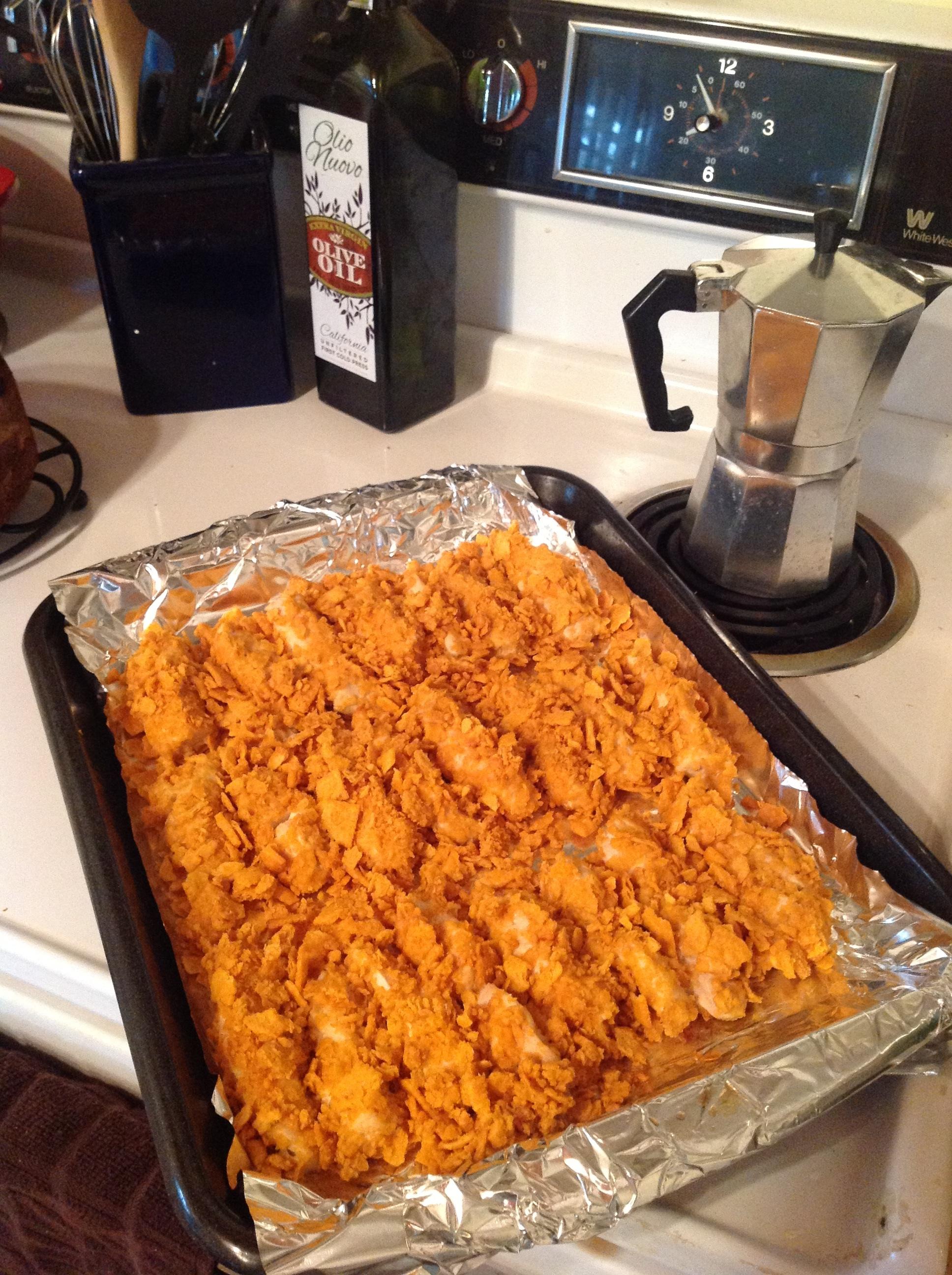 OVEN BAKED CHEEZ-IT CHICKEN TENDERS