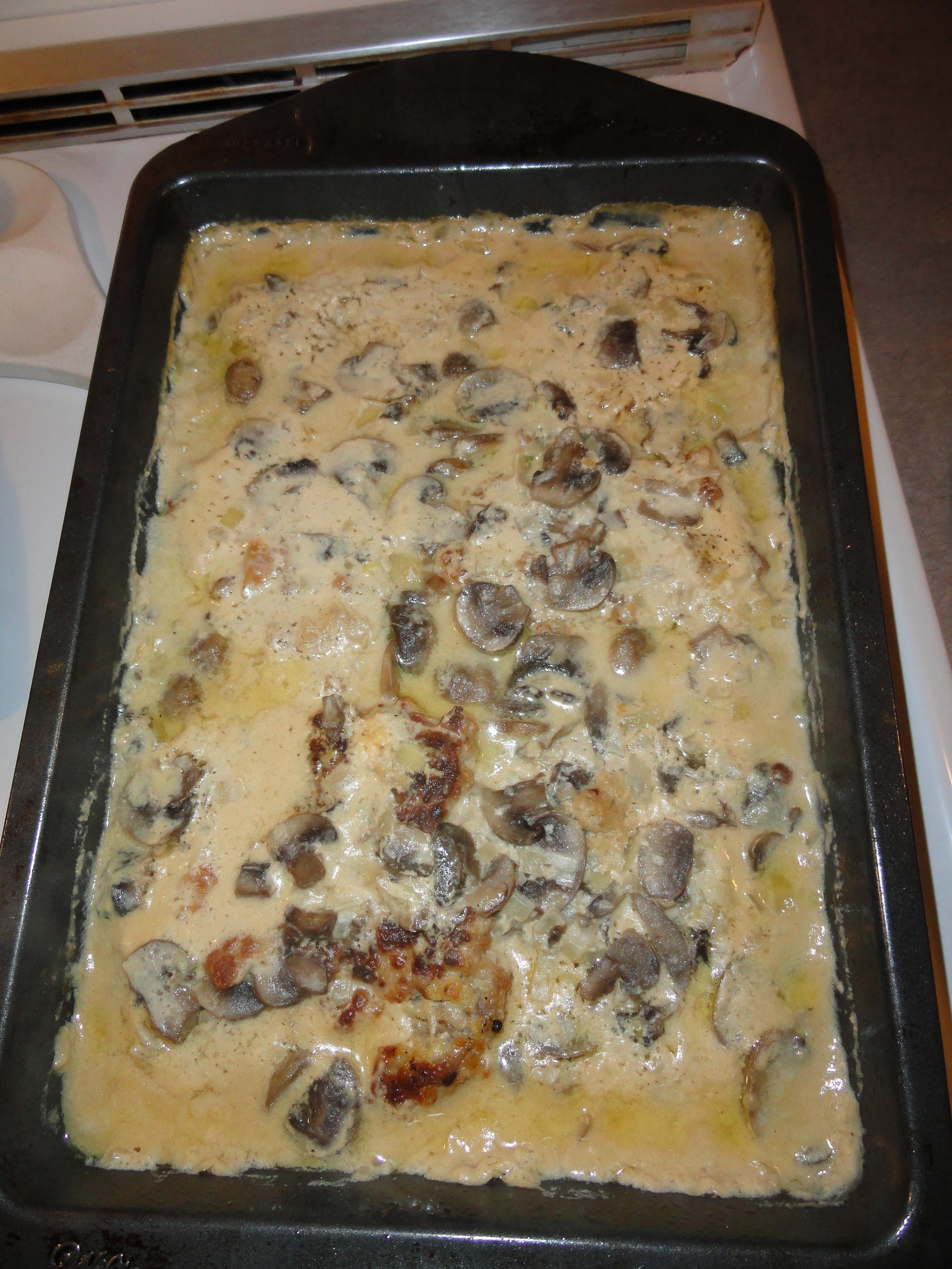 MOIST BAKED BREADED PORK CHOPS IN MUSHROOM GRAVY