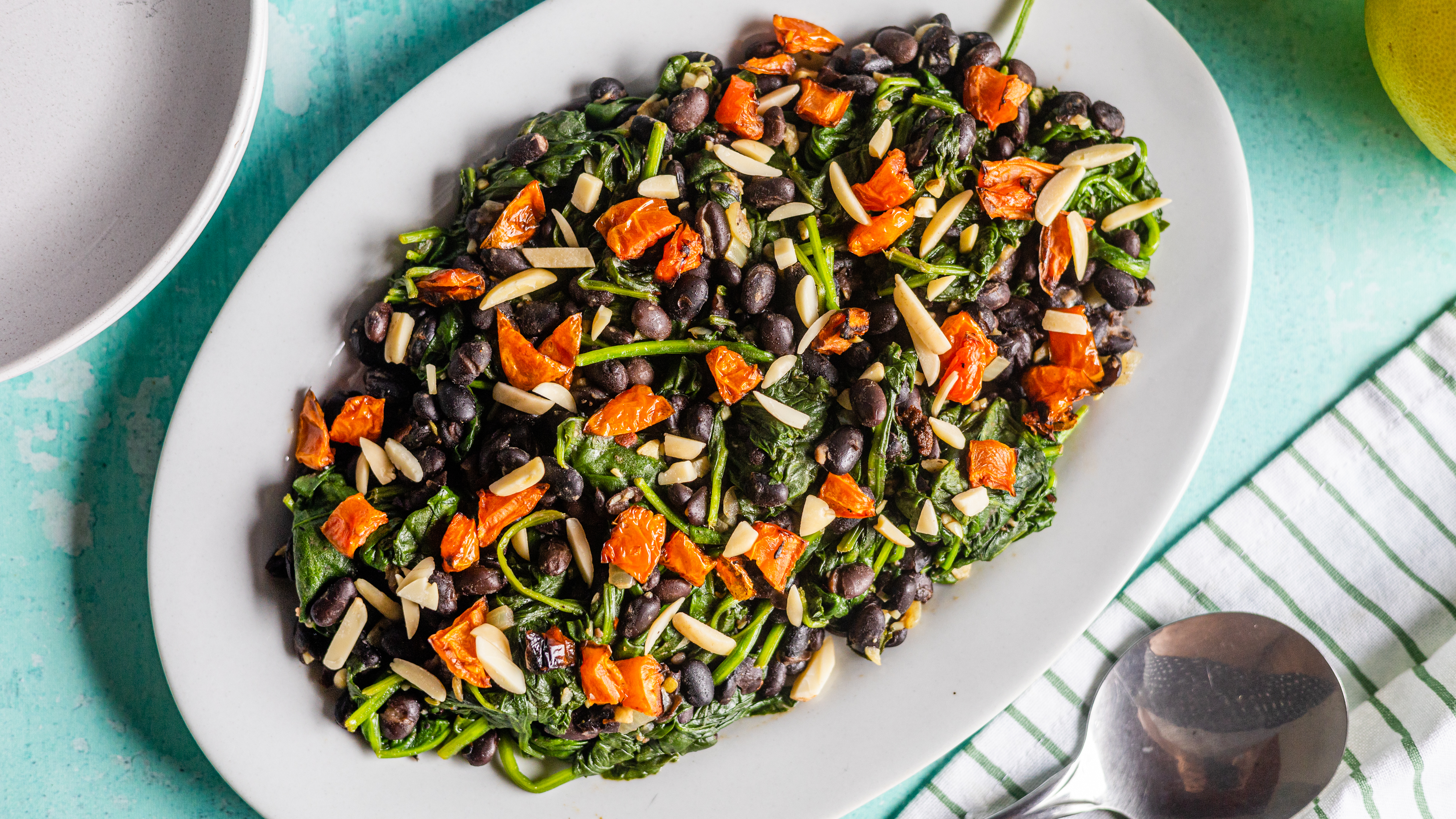 5-spice black bean salad w/ rocket greens + citrus dressing — dolly and  oatmeal