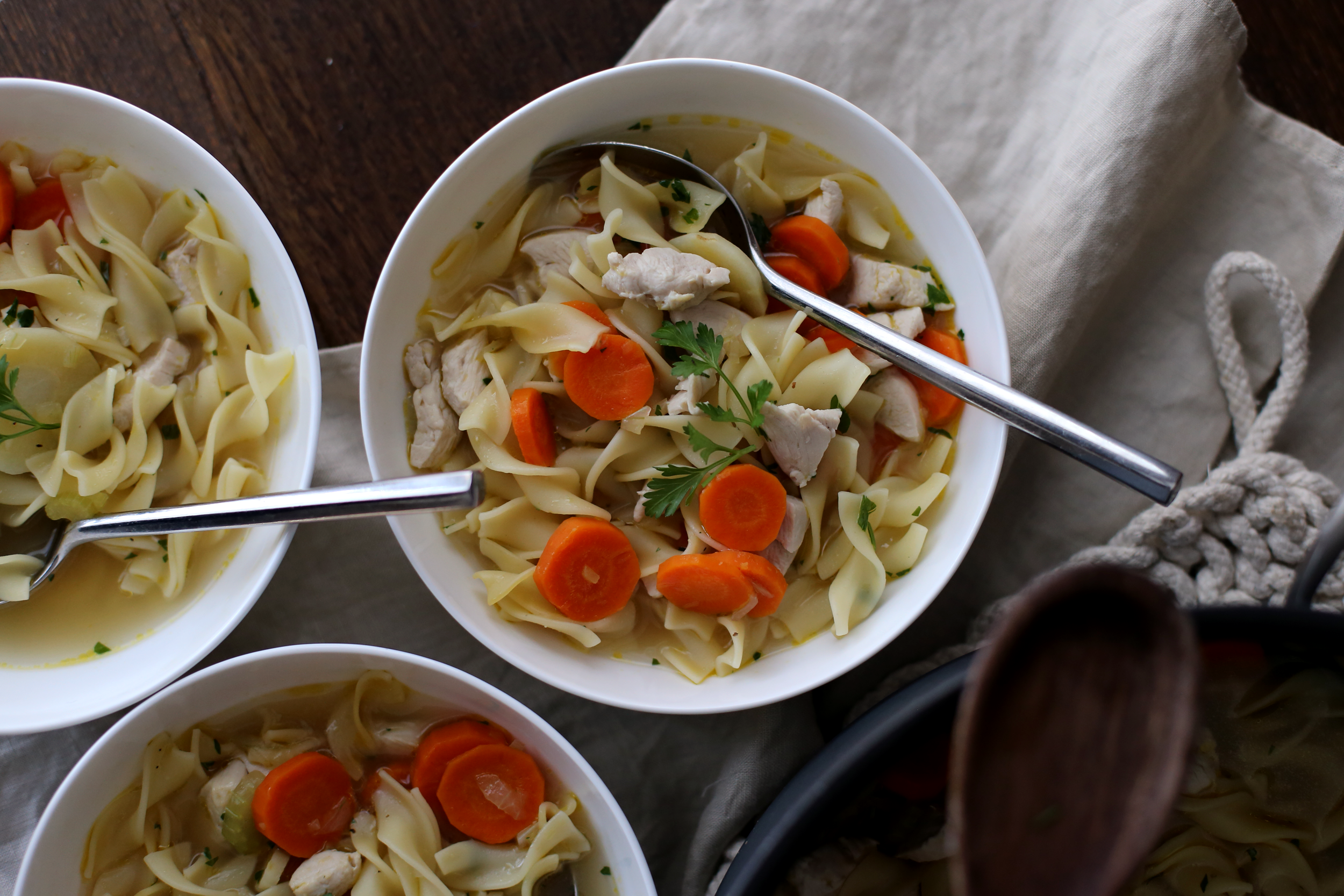 30 MINUTE CHICKEN NOODLE SOUP (FROM FOODTV, RACHAEL RAY)