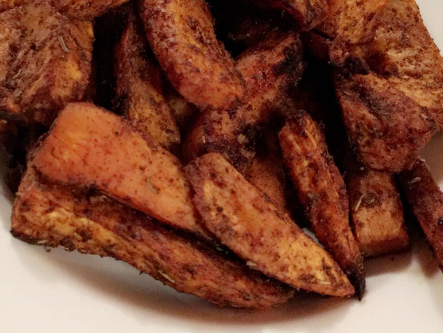 OVEN-FRIED SWEET POTATO WEDGES