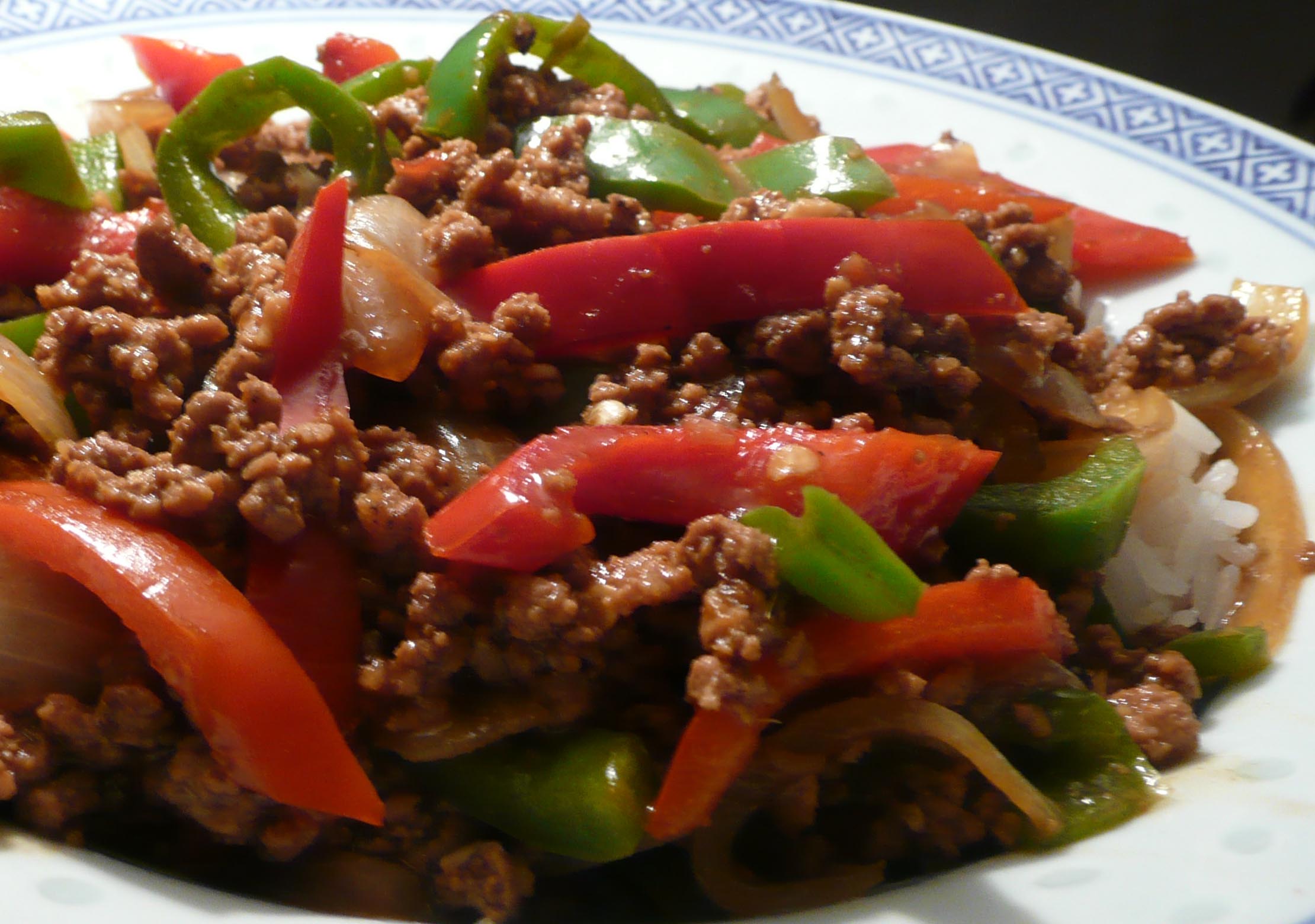 ❃ Healty ASIAN GROUND BEEF, PEPPER AND ONION SAUTE