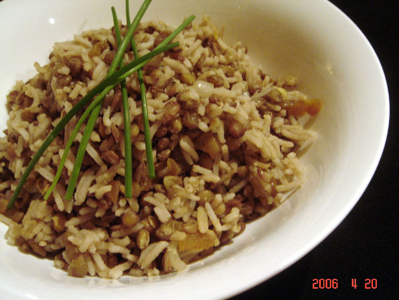 ONION LENTILS AND RICE