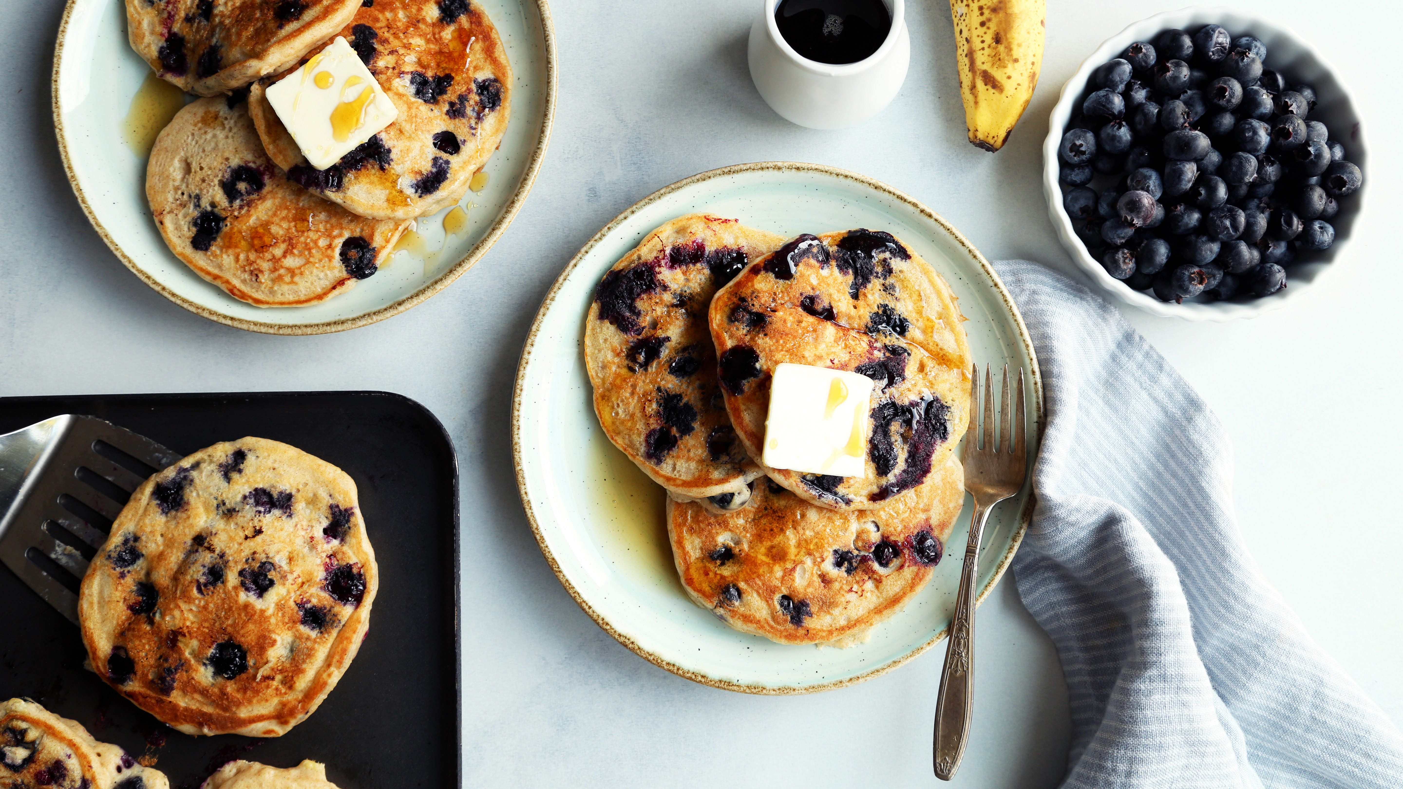 Blueberry-Banana Pancakes