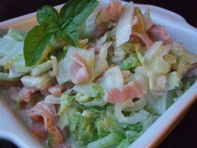 CREAMED CABBAGE AND BACON