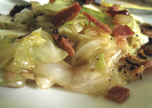 KITTENCAL'S FRIED CABBAGE WITH BACON