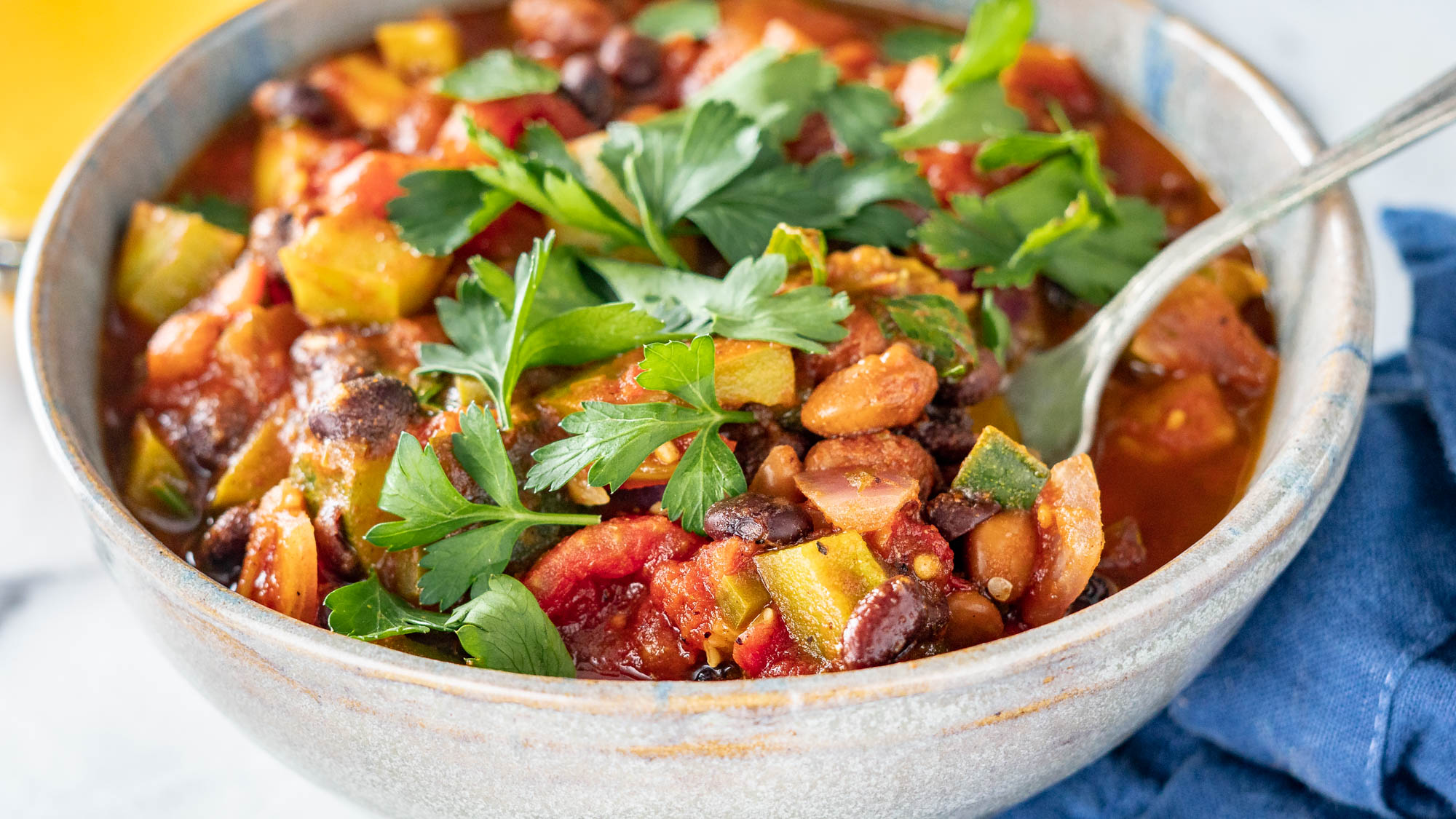 "This hit the spot for my craving for a good vegetarian chili. 