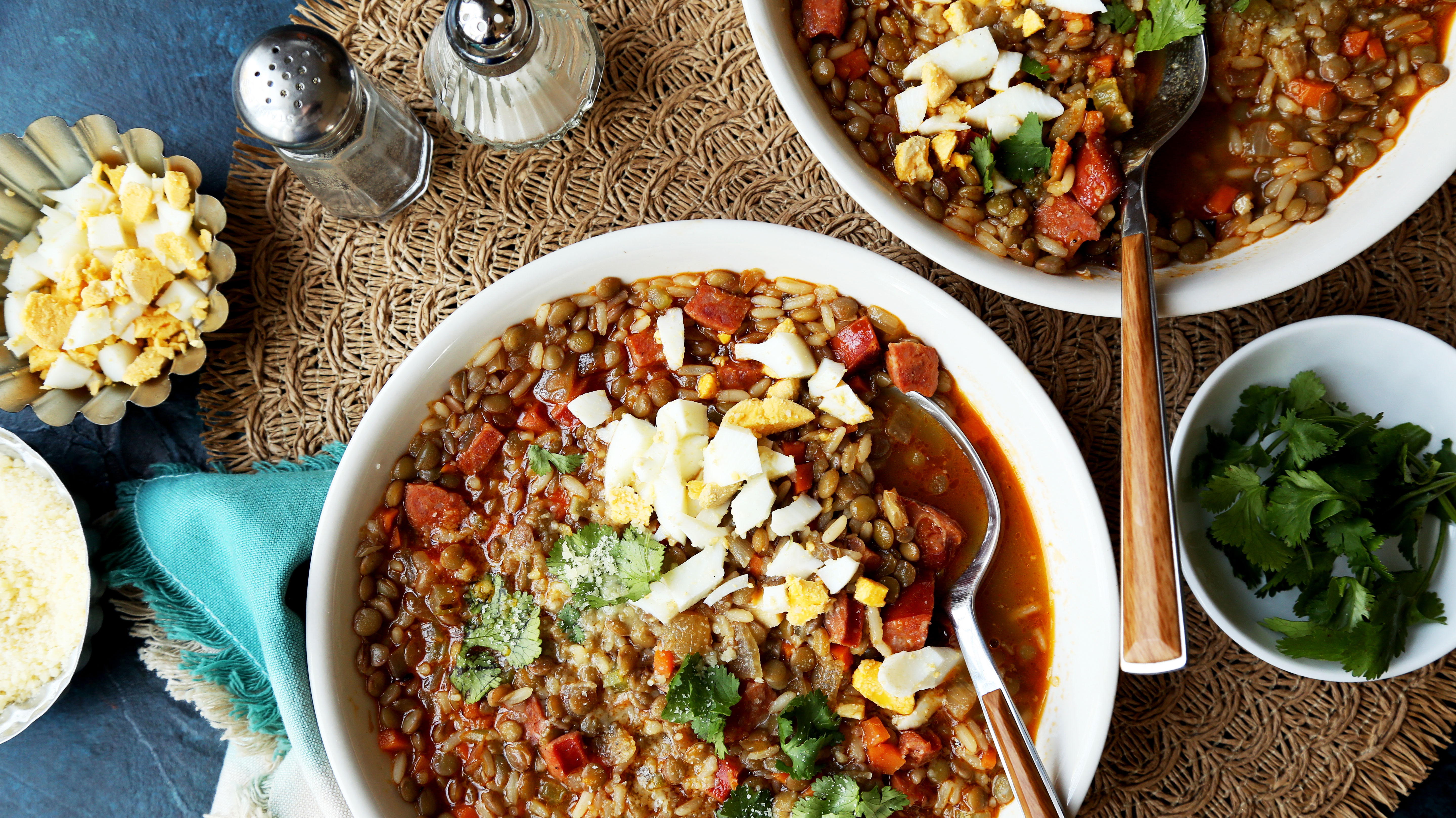 Lentil Soup With Chorizo & Rice