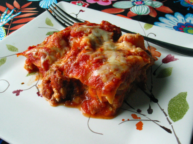 Slow Cooker Three Meat Lasagna 