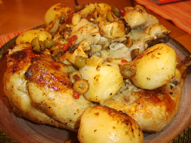 KITTENCAL'S GREEK ROASTED LEMON-GARLIC CHICKEN WITH POTATOES