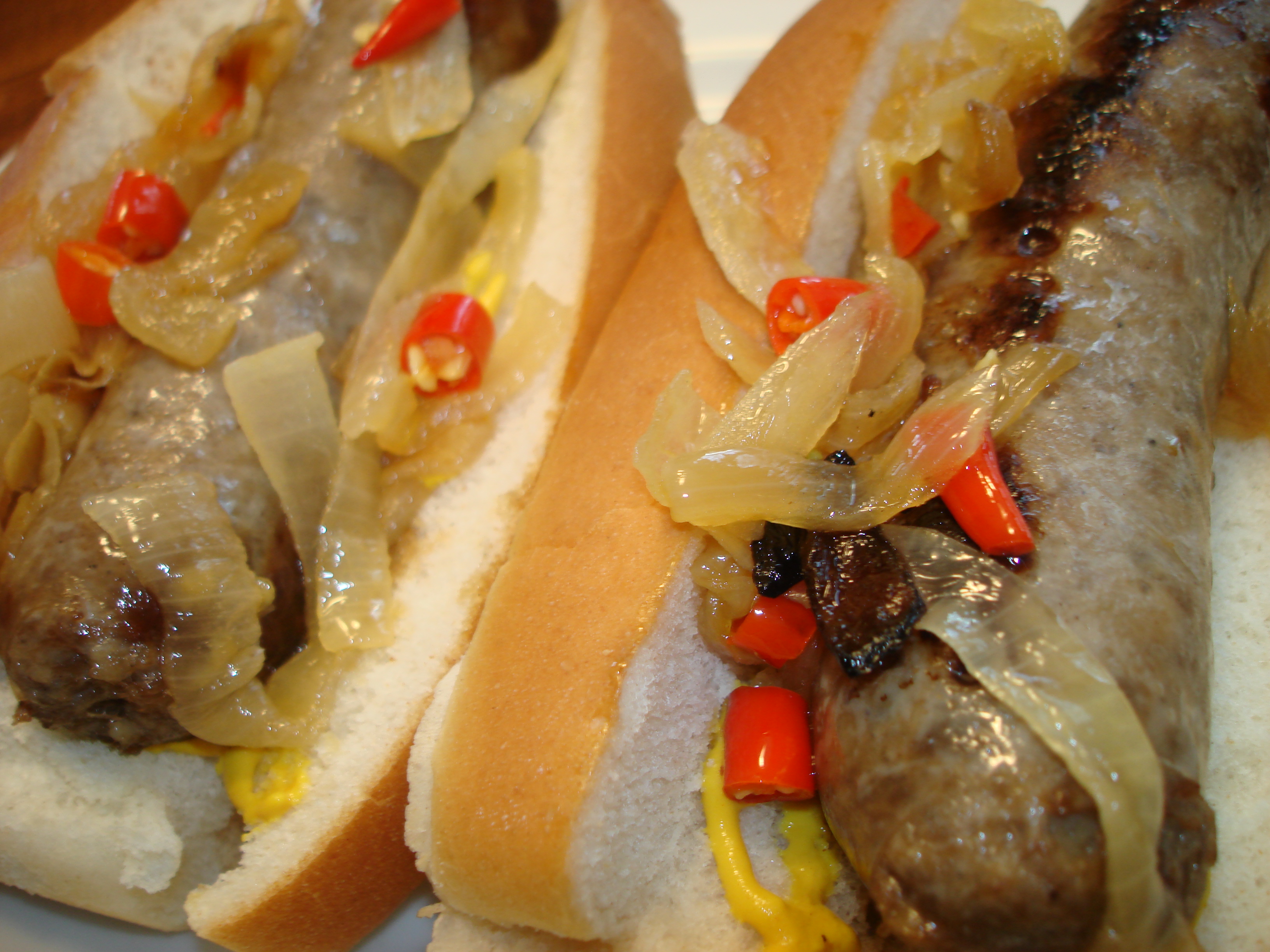 BEER BRATS WITH ONIONS AND PEPPERS