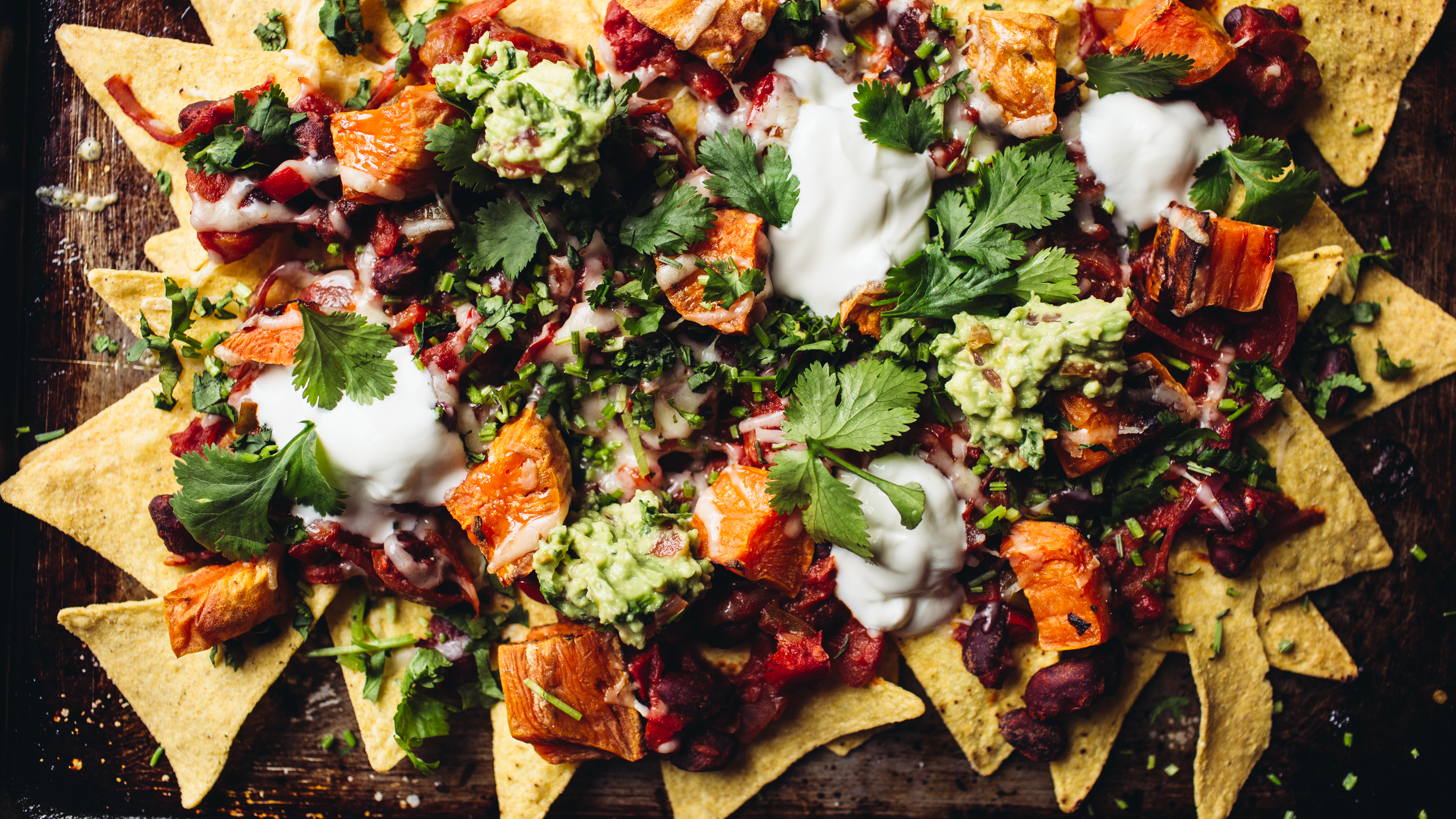 Bean & Sweet Potato Nachos