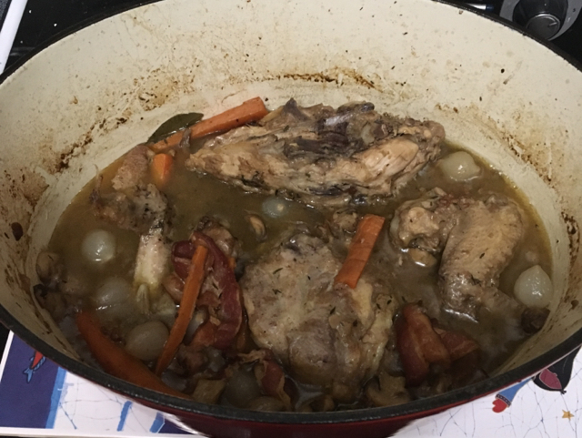 COQ AU VIN (CHICKEN BRAISED IN RED WINE)