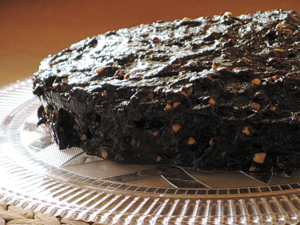 CHOCOLATE-SOUR CREAM CAKE & CHOCOLATE PEANUT BUTTER FROSTING