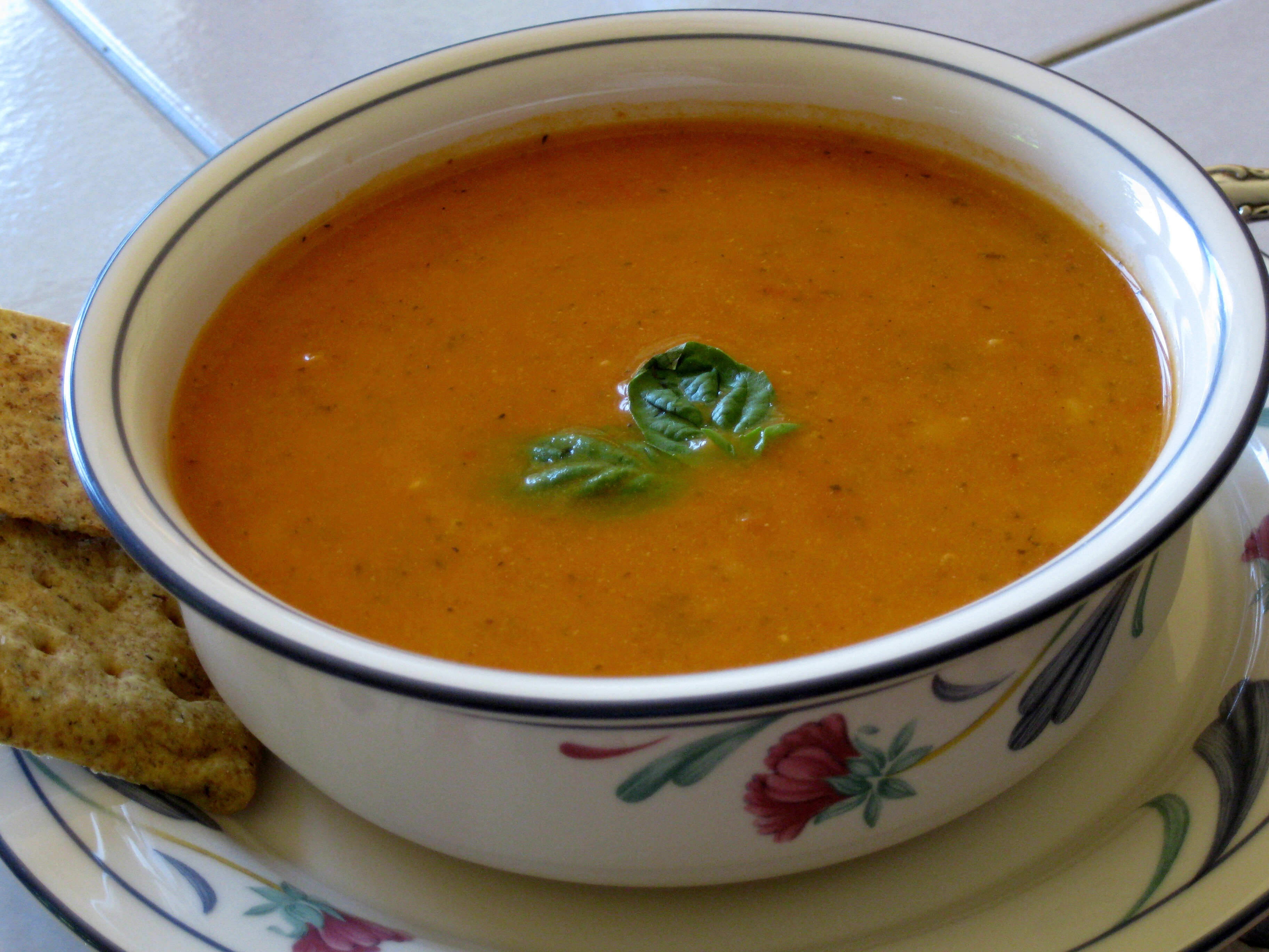 Tomato Rice Soup With Basil Recipe Food Com