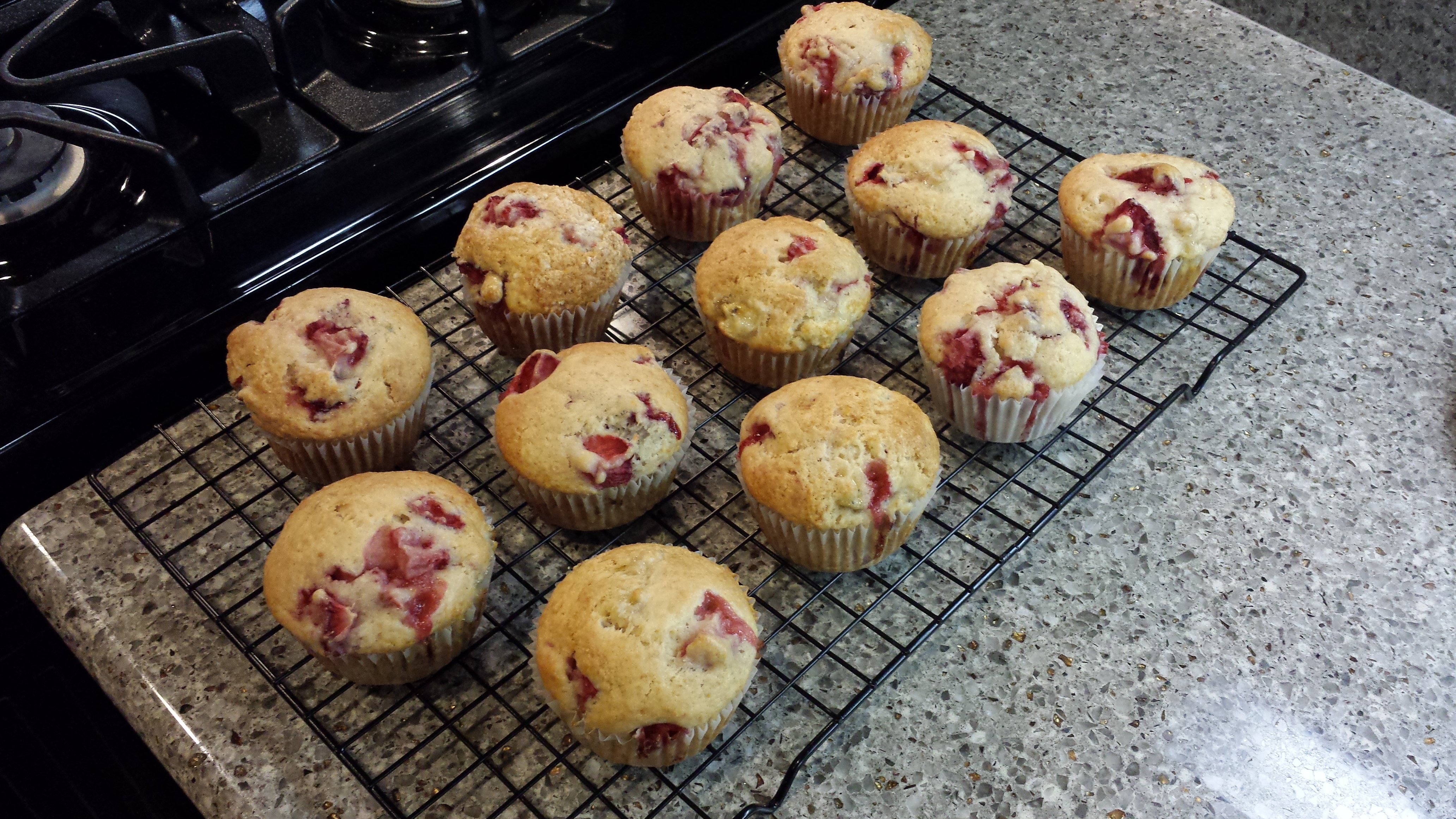 STRAWBERRY BANANA MUFFINS